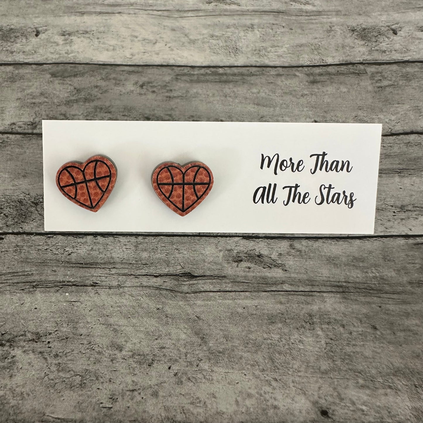 Basketball Heart Stud