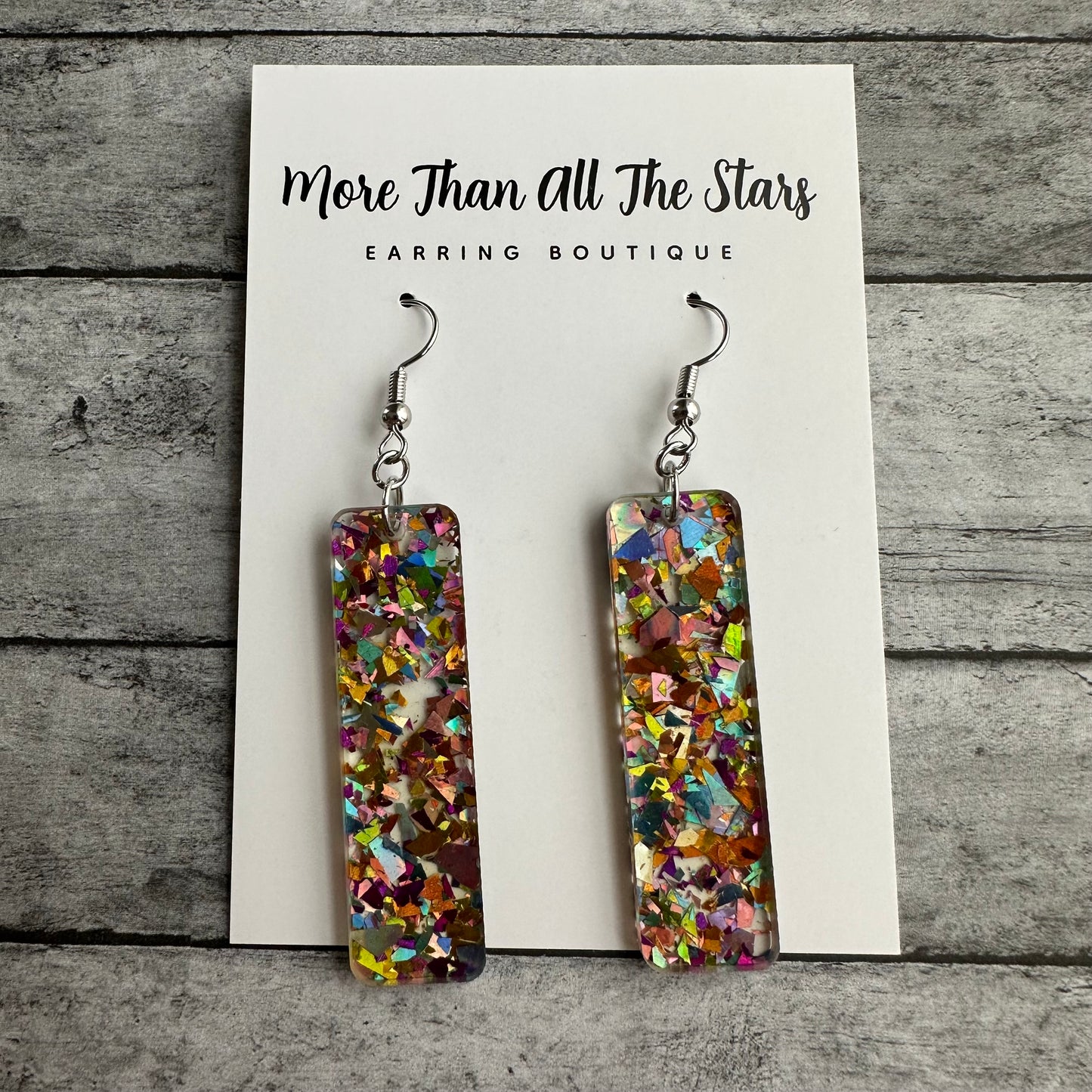 Chunky Glitter Bar Earrings
