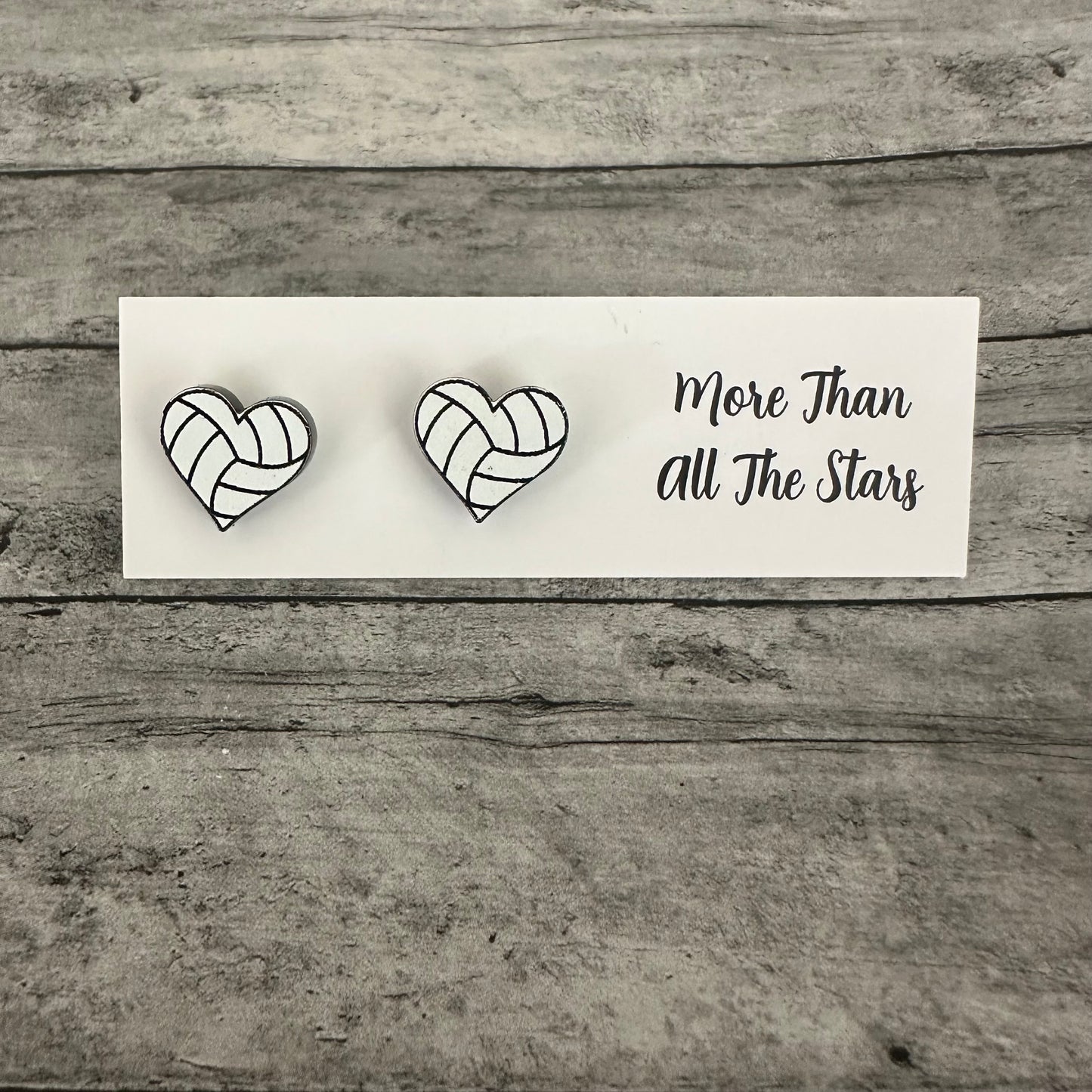 Volleyball Heart Stud