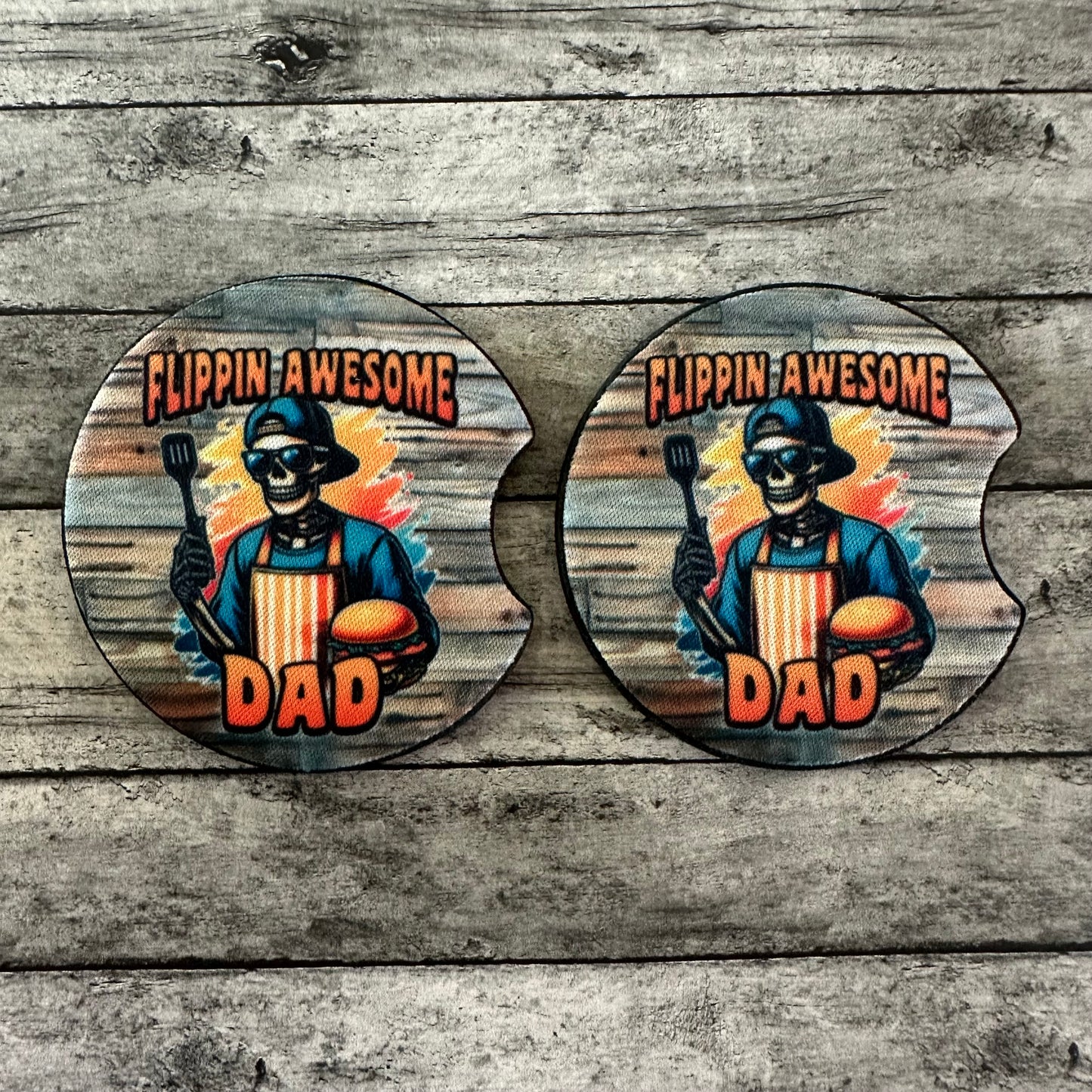 Flippin’ Awesome Dad Neoprene Car Coaster