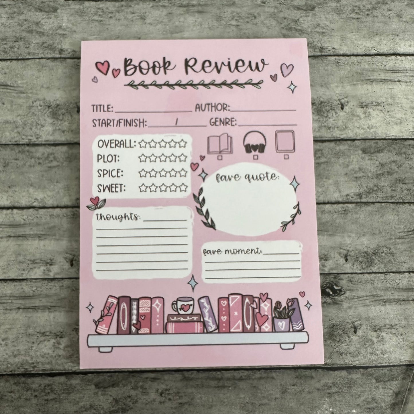 Tear Away Book Review Pad
