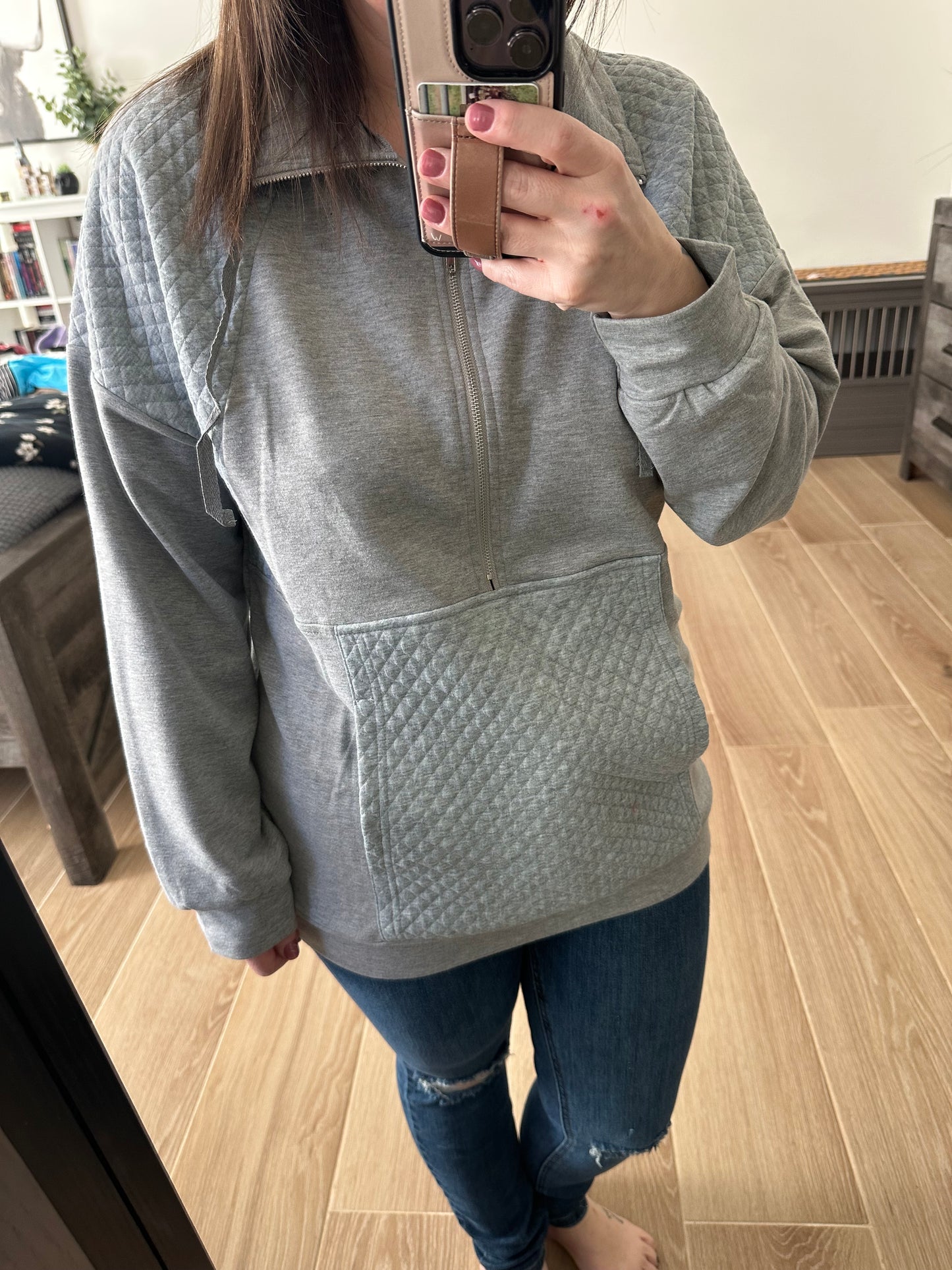 Grey Half Zip Sweater