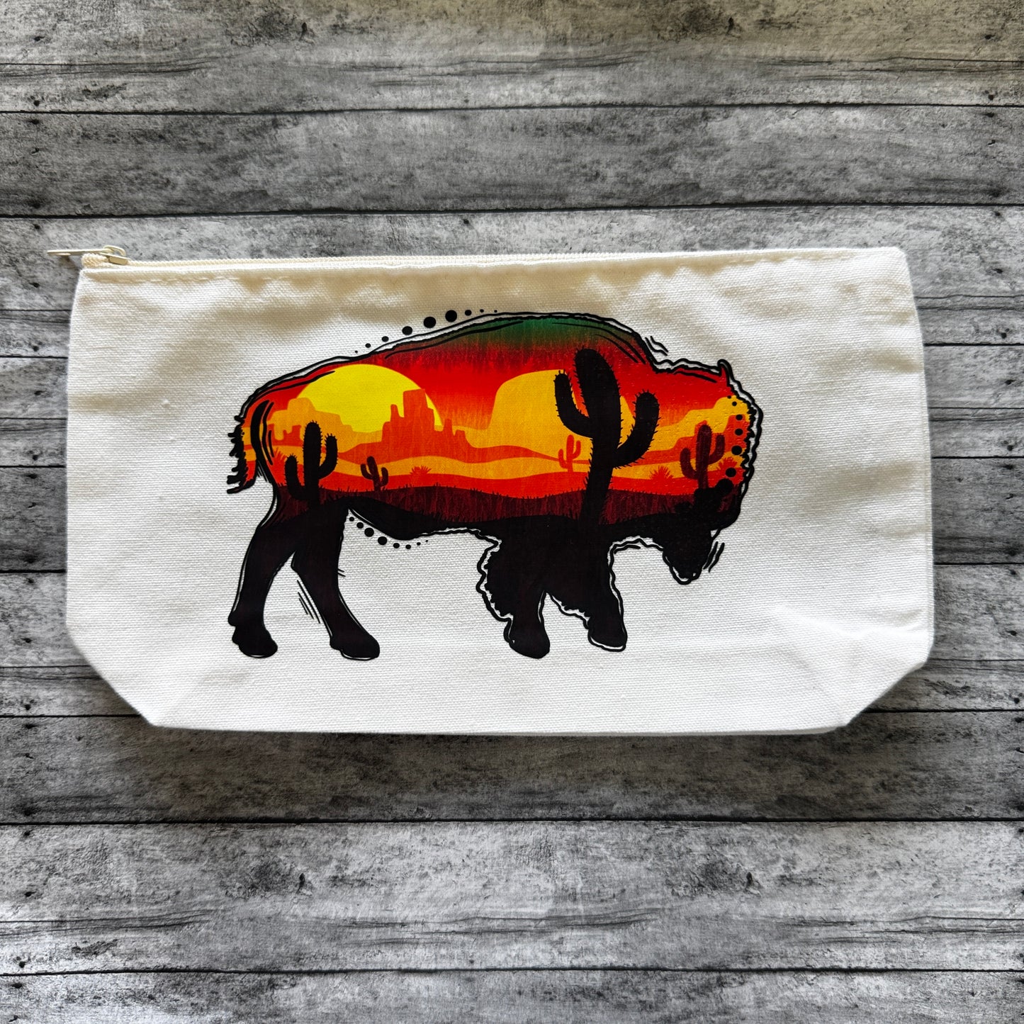 Buffalo Desert Zipper Pouch