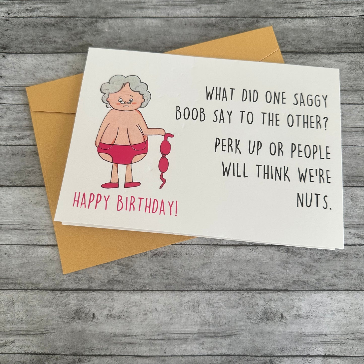 “Saggy Boob” Greeting Card