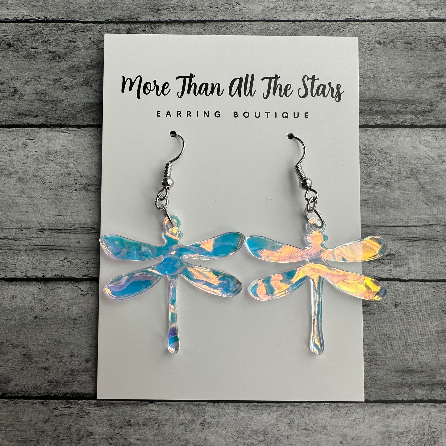 Iridescent Dragonfly Earrings