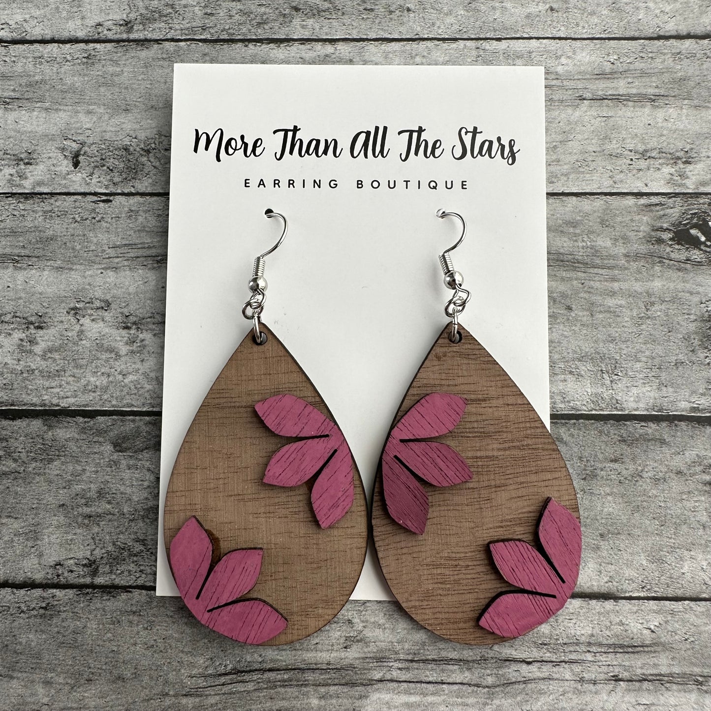 Dimensional Purple Floral Earrings