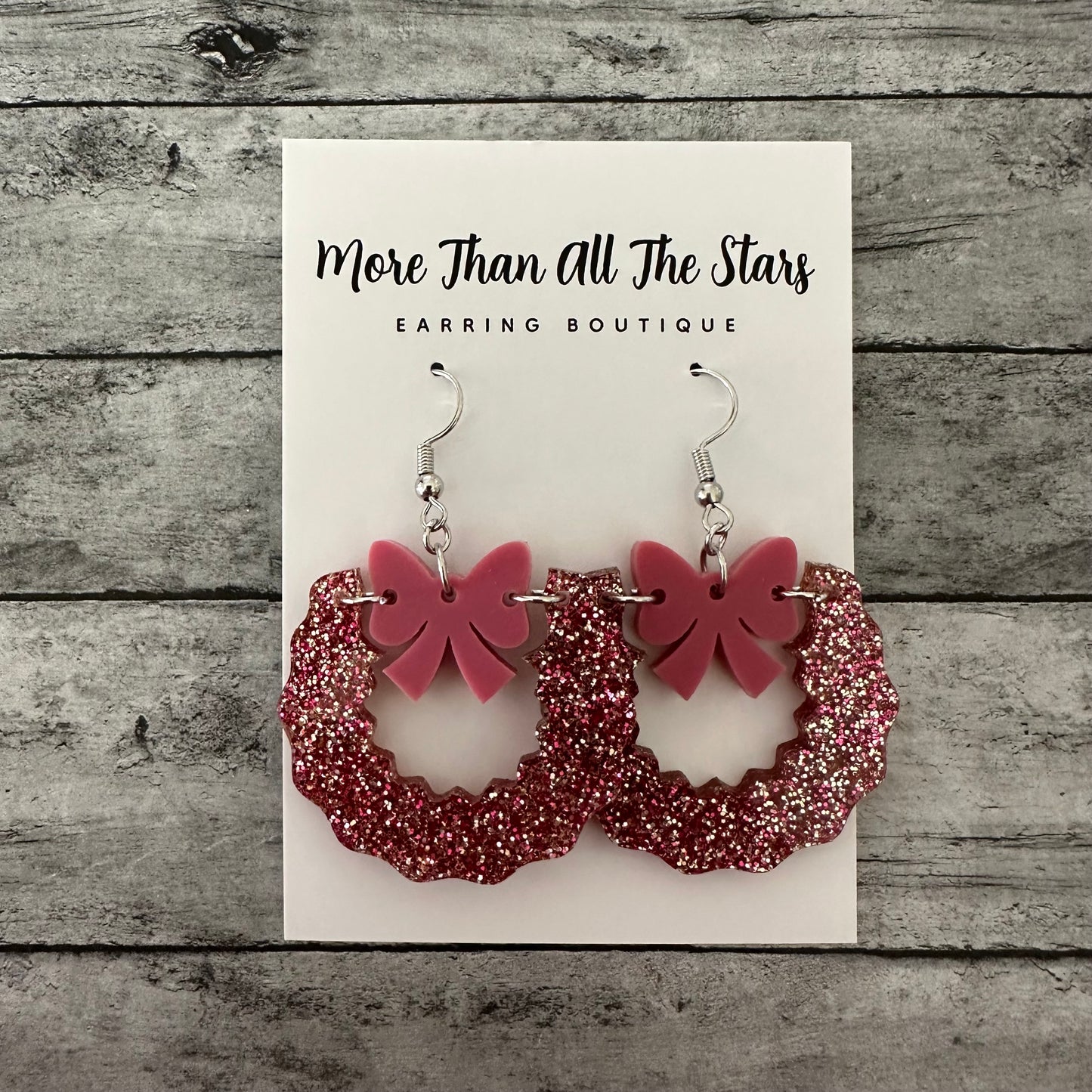 Pink Glitter Christmas Wreath