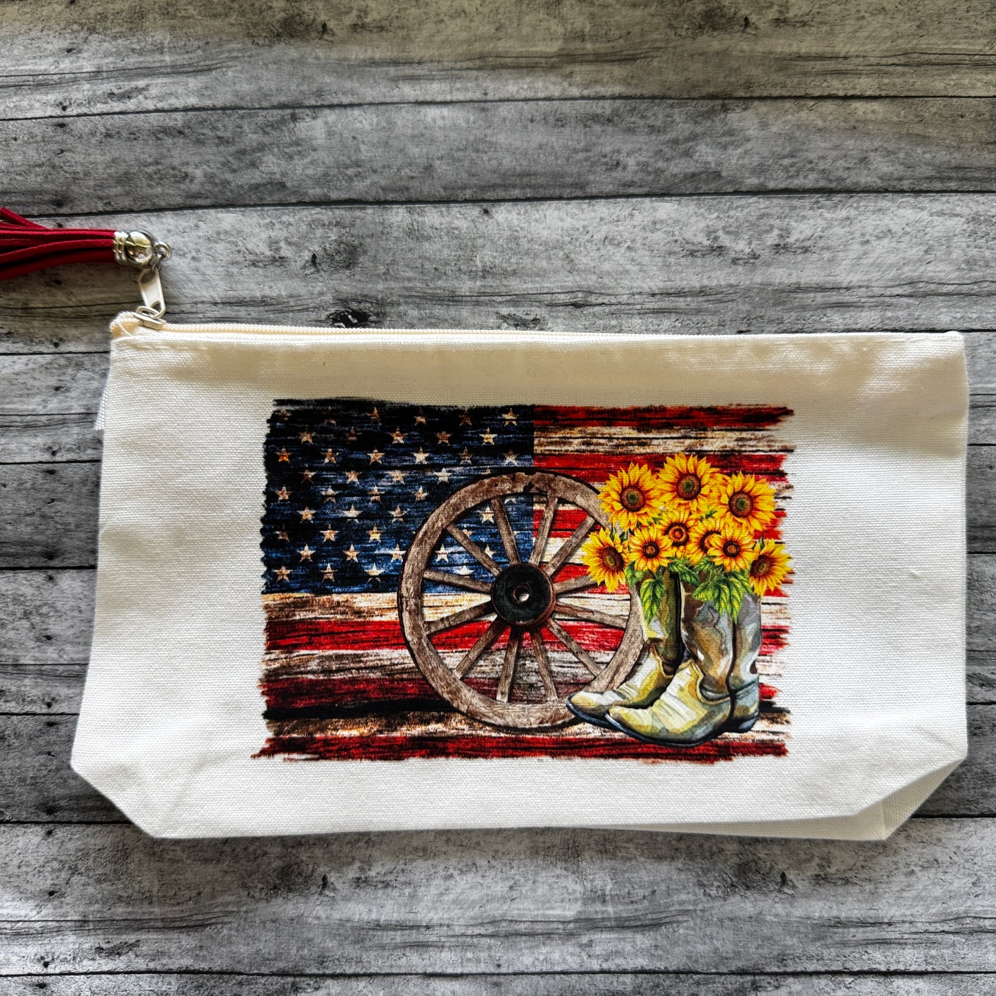 Patriotic Western Zipper Pouch