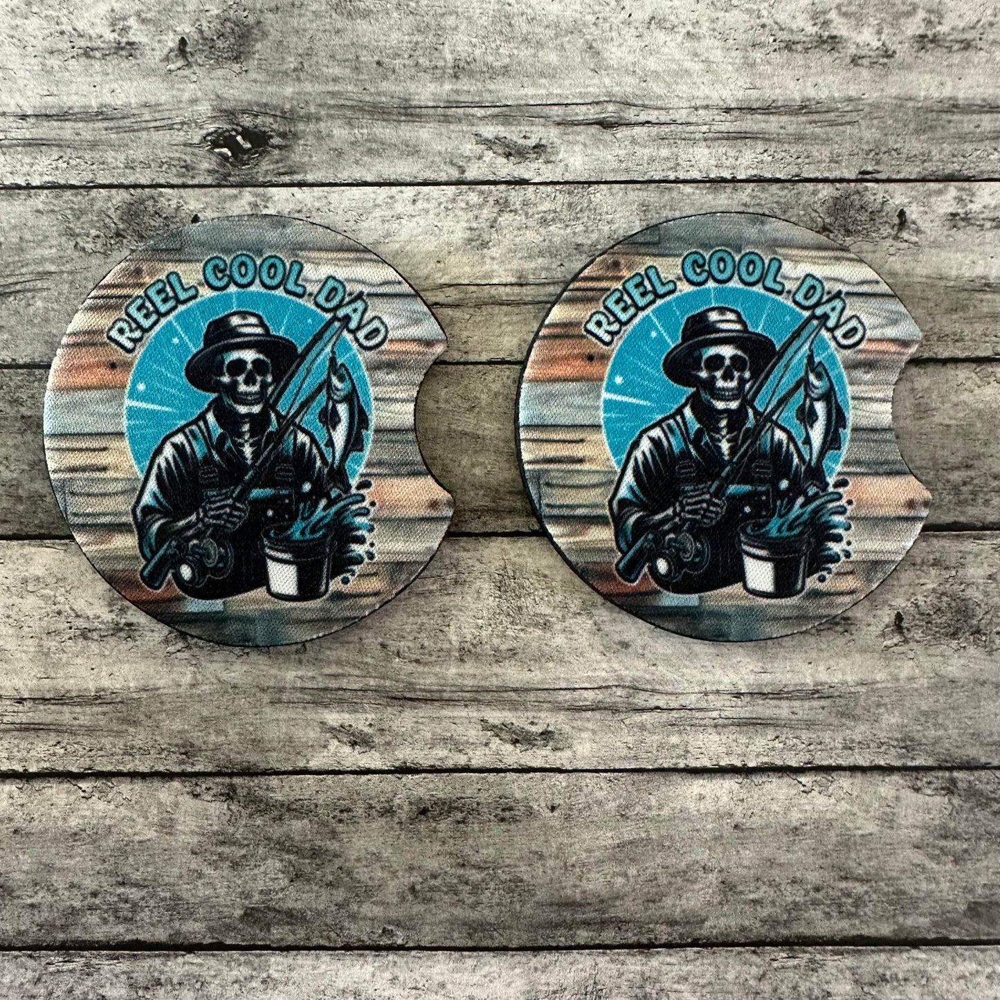 Reel Cool Dad Neoprene Car Coaster