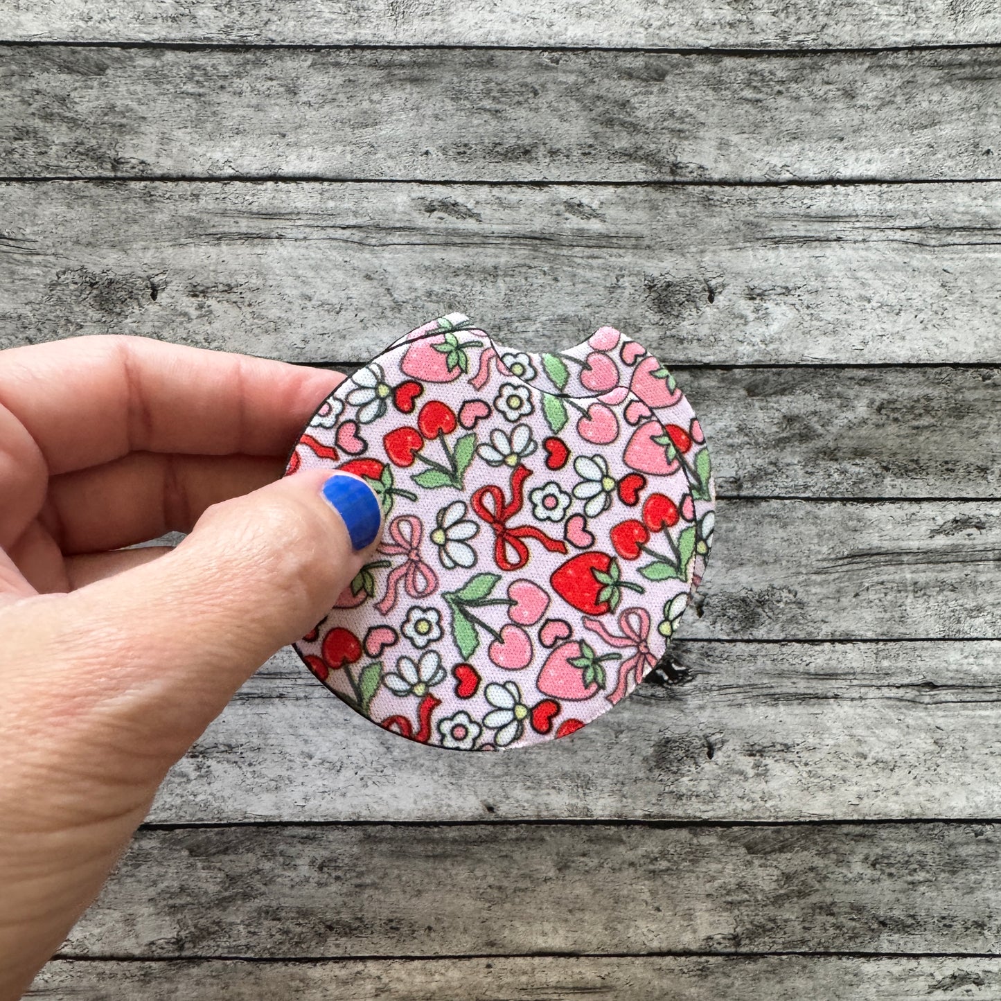 Bows and Berries Neoprene Car Coaster