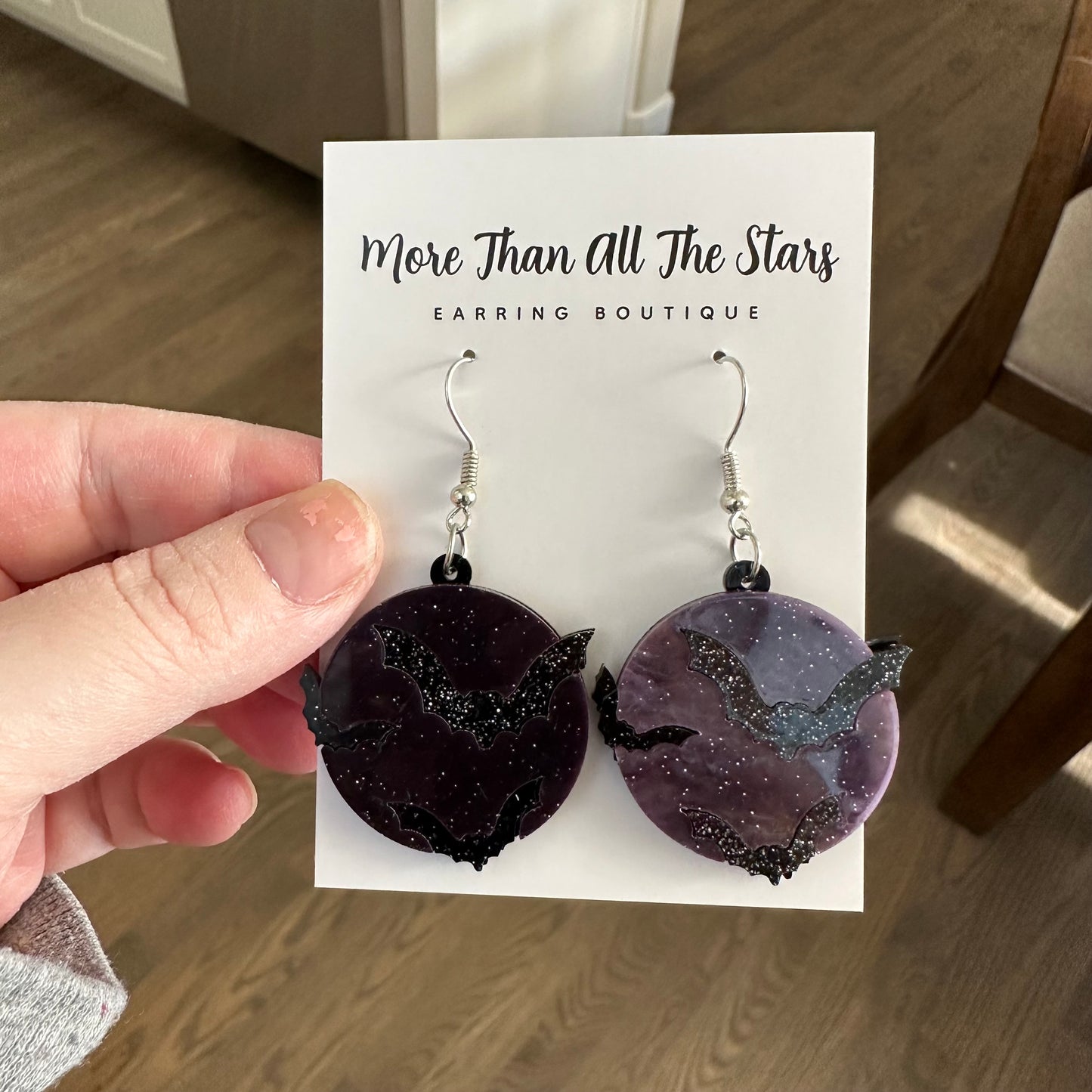 Full Moon Bat Earrings