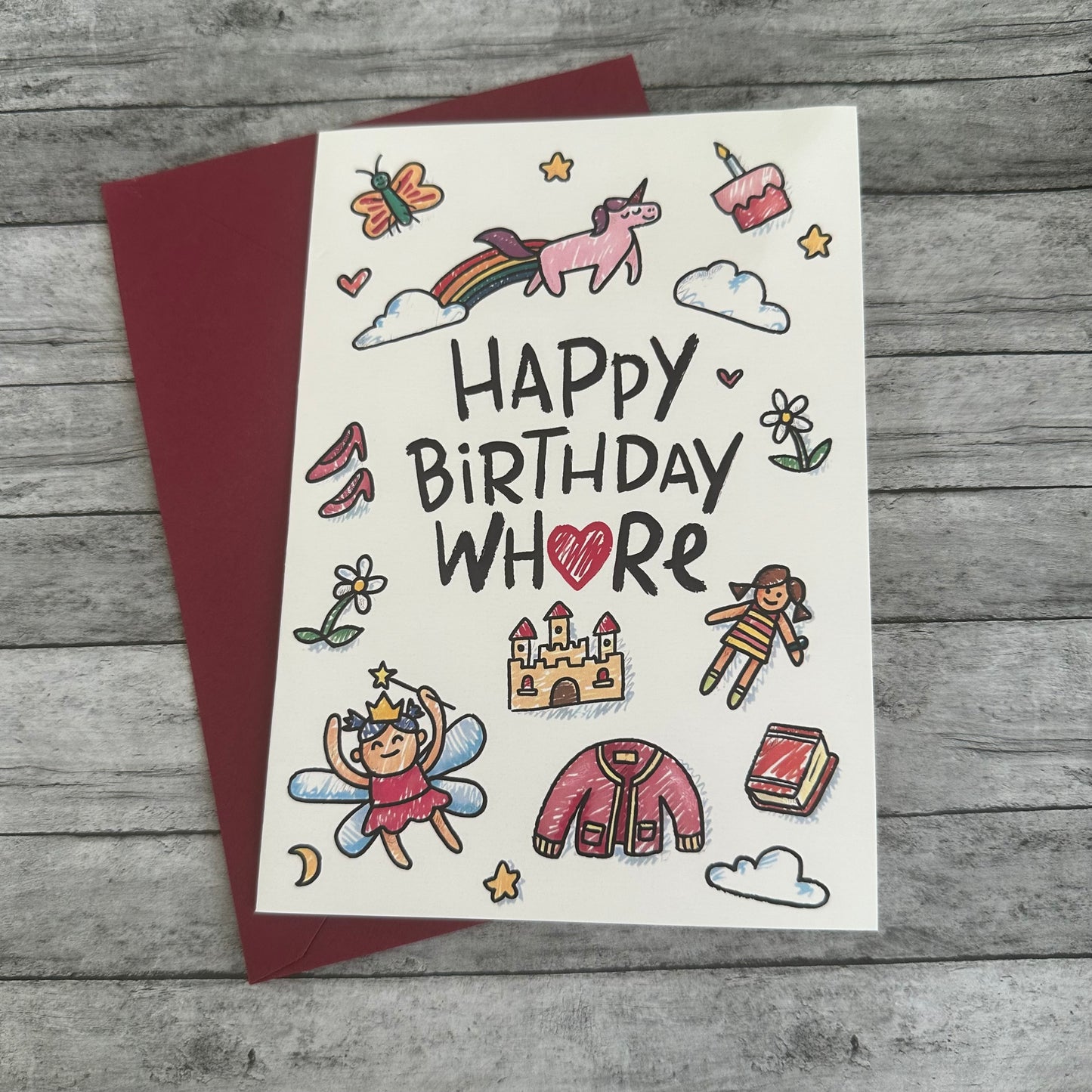 “Happy Birthday Whore” Greeting Card