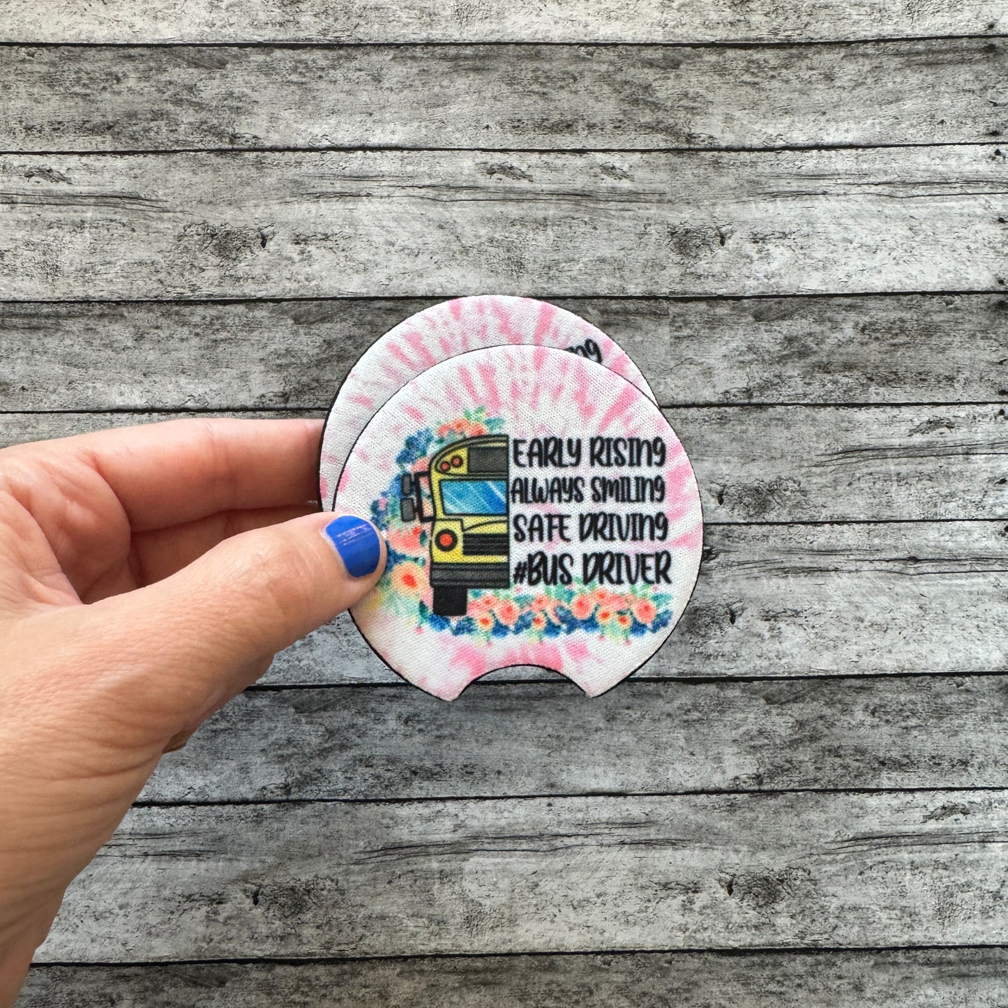 Early Rising Bus Driver Neoprene Car Coaster