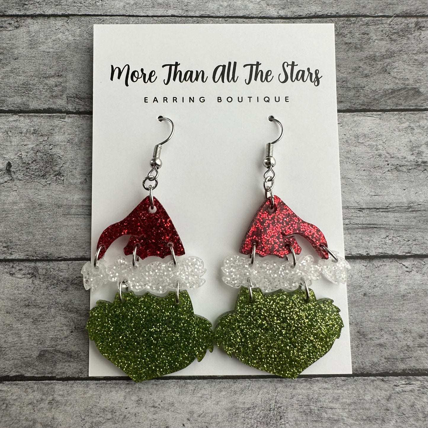 Glitter Grinch Earrings