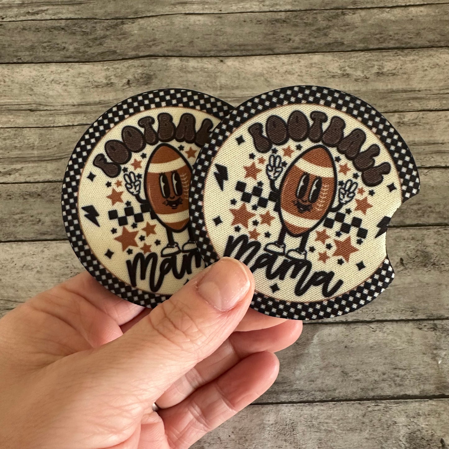 Football Mama Neoprene Car Coaster