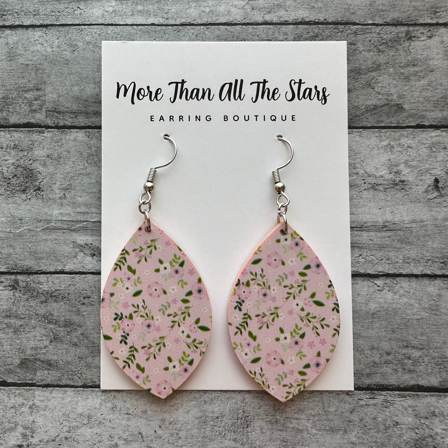Pink Pastel Floral Earrings