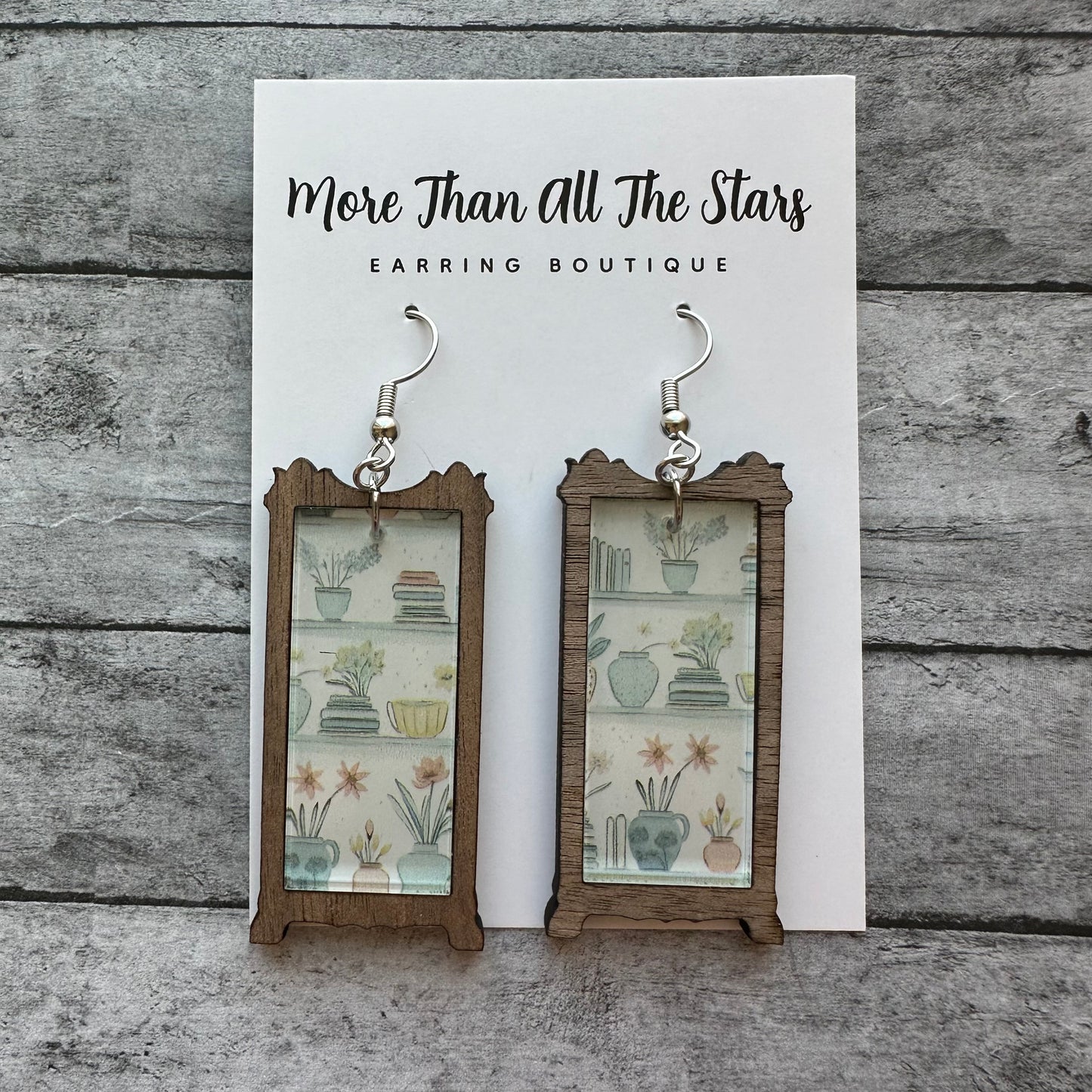Floral Bookcase Earrings