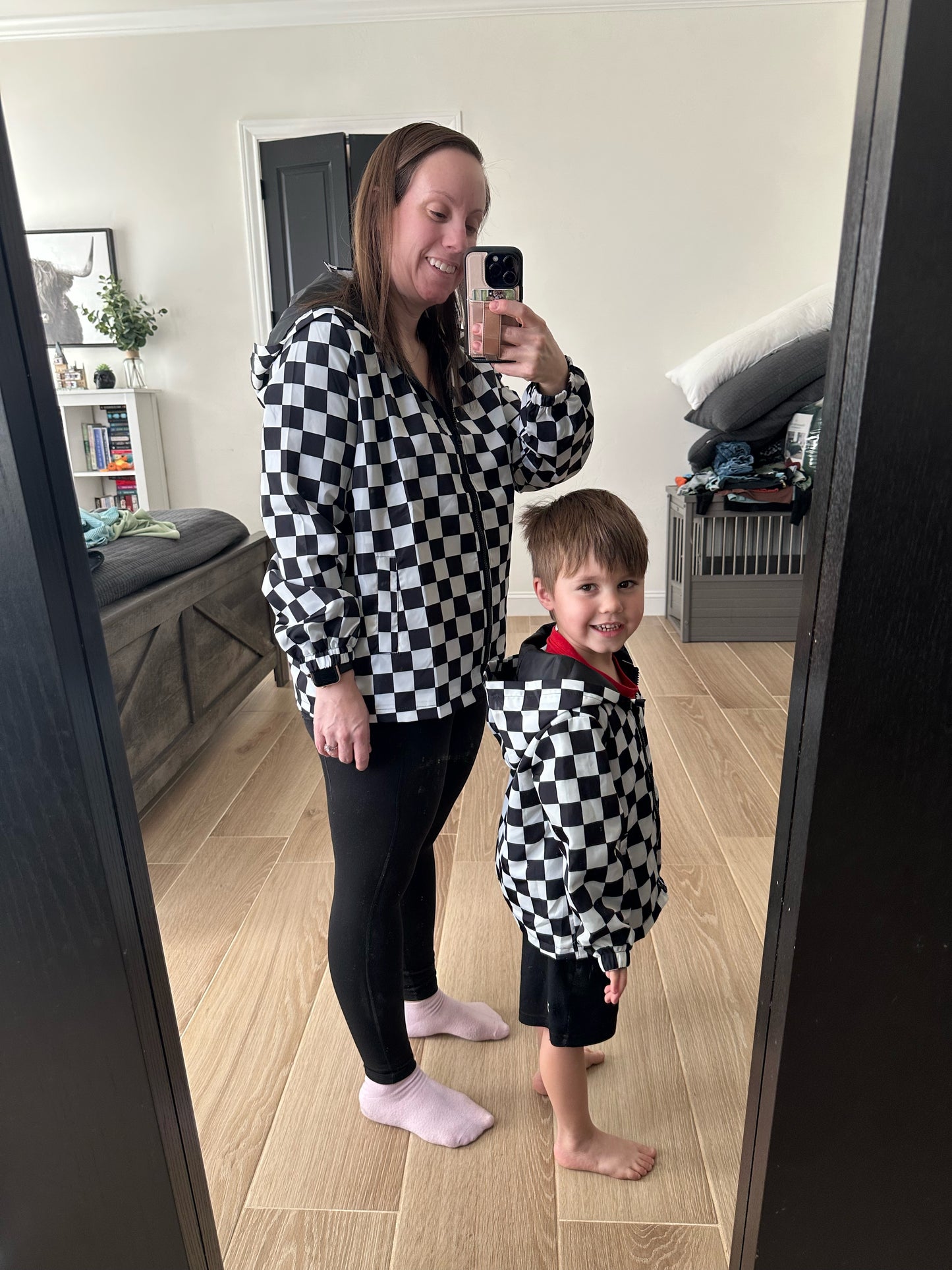 Black Checkered Windbreaker (Adult And Youth)