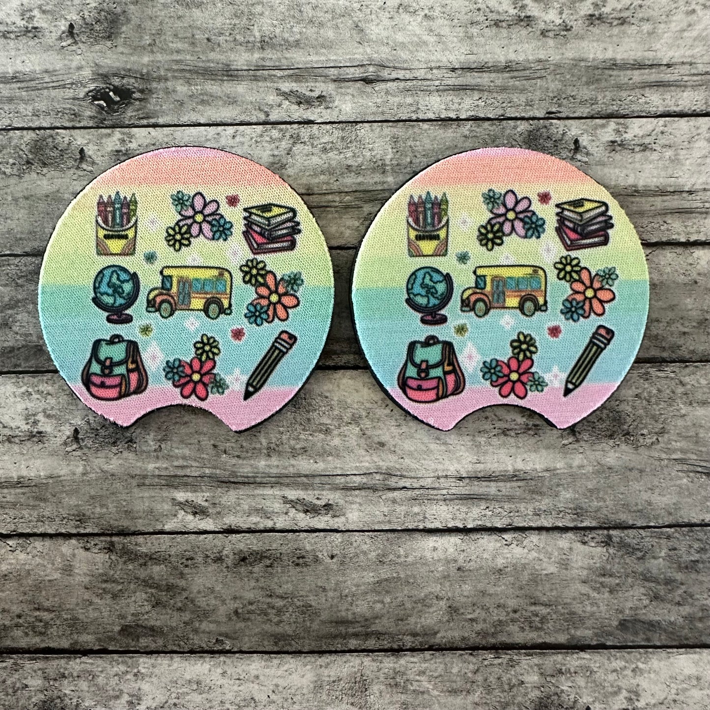 School Bus Neoprene Car Coaster