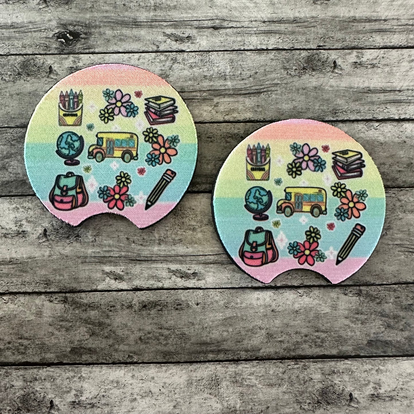 School Bus Neoprene Car Coaster