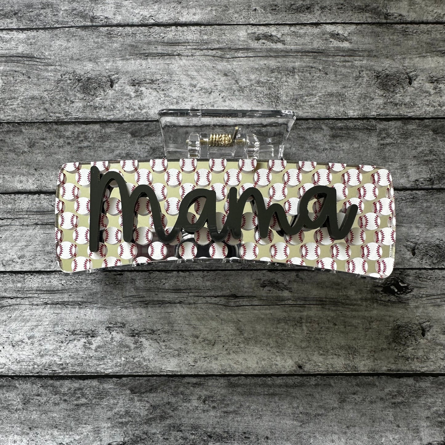 Baseball Mama Claw Clip
