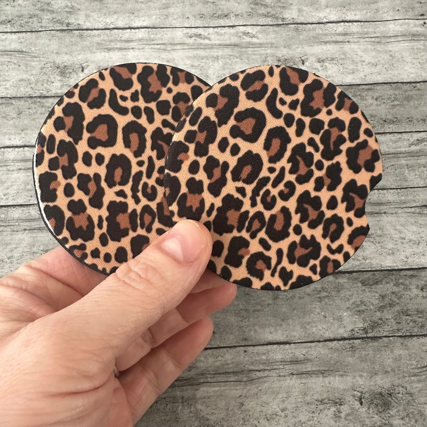 Leopard Print Neoprene Car Coaster
