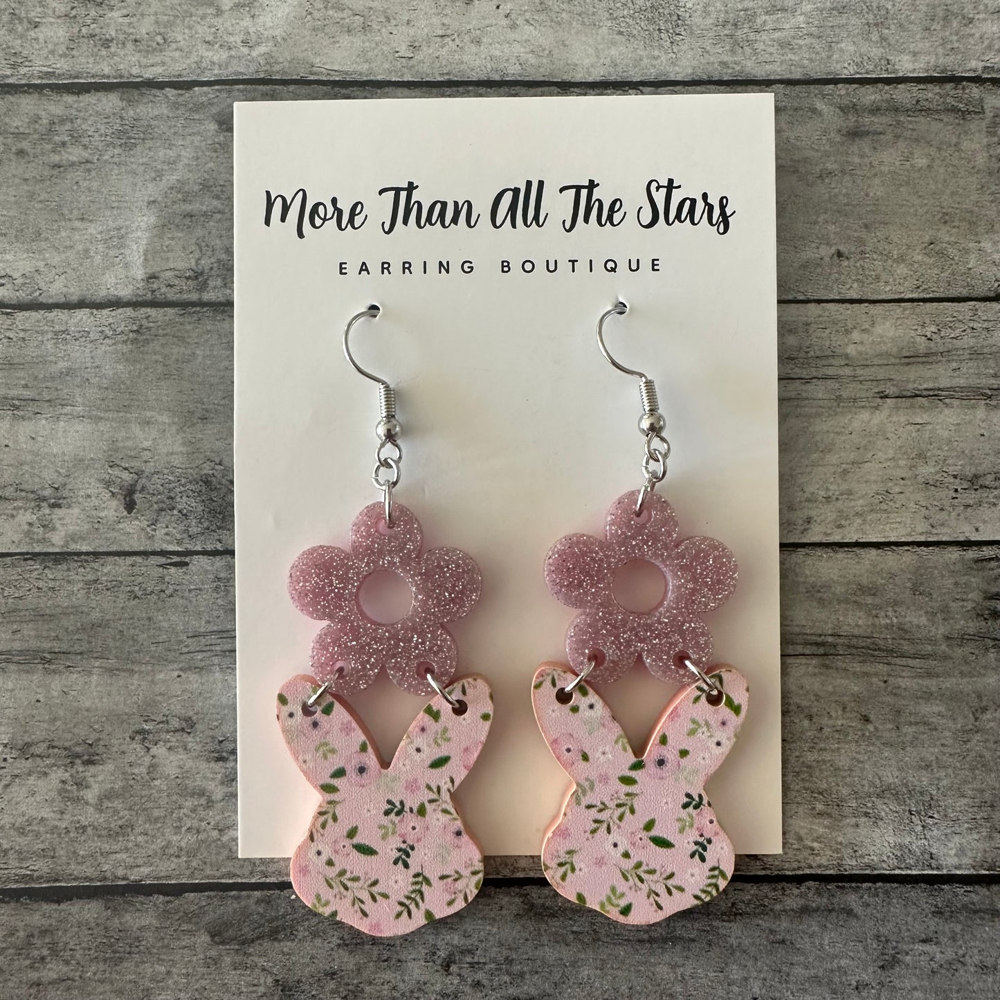 Easter Flower and Bunny Earrings