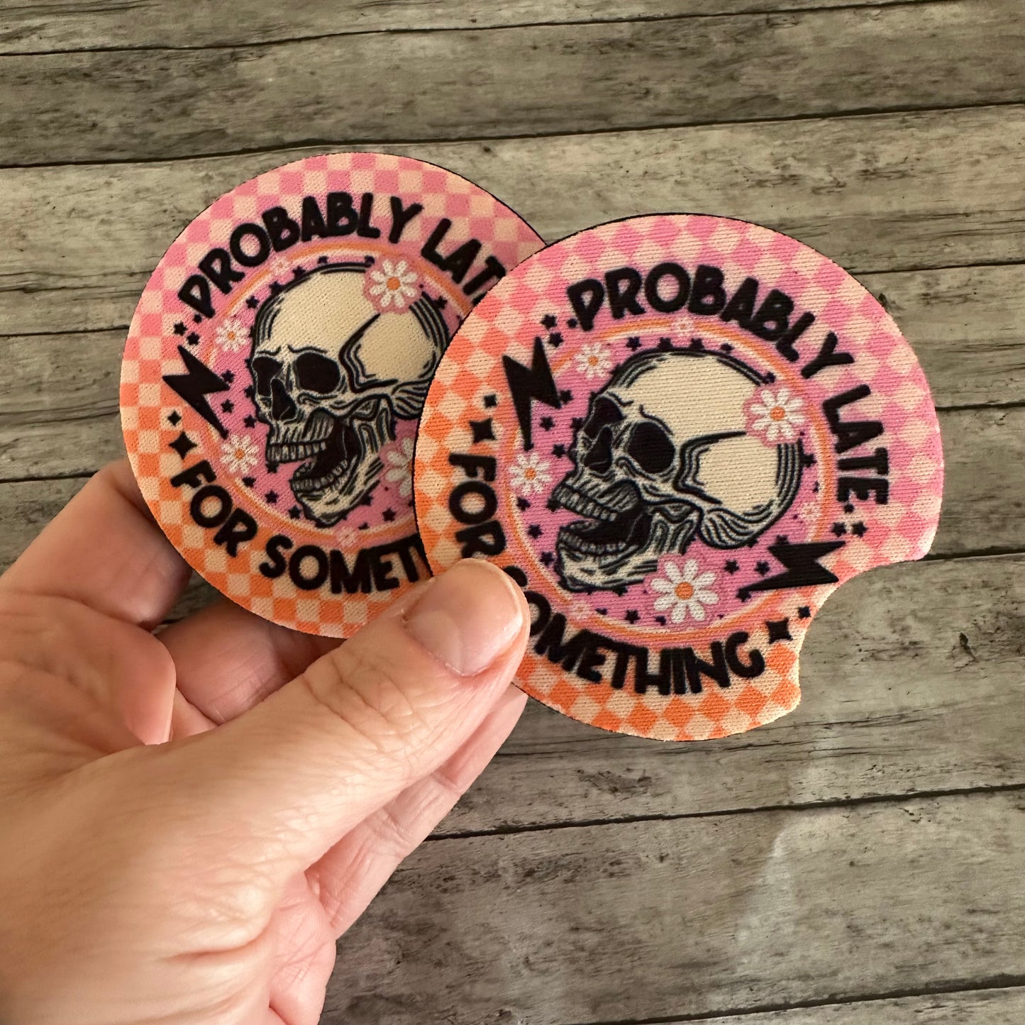 Probably Late For Something Neoprene Car Coaster