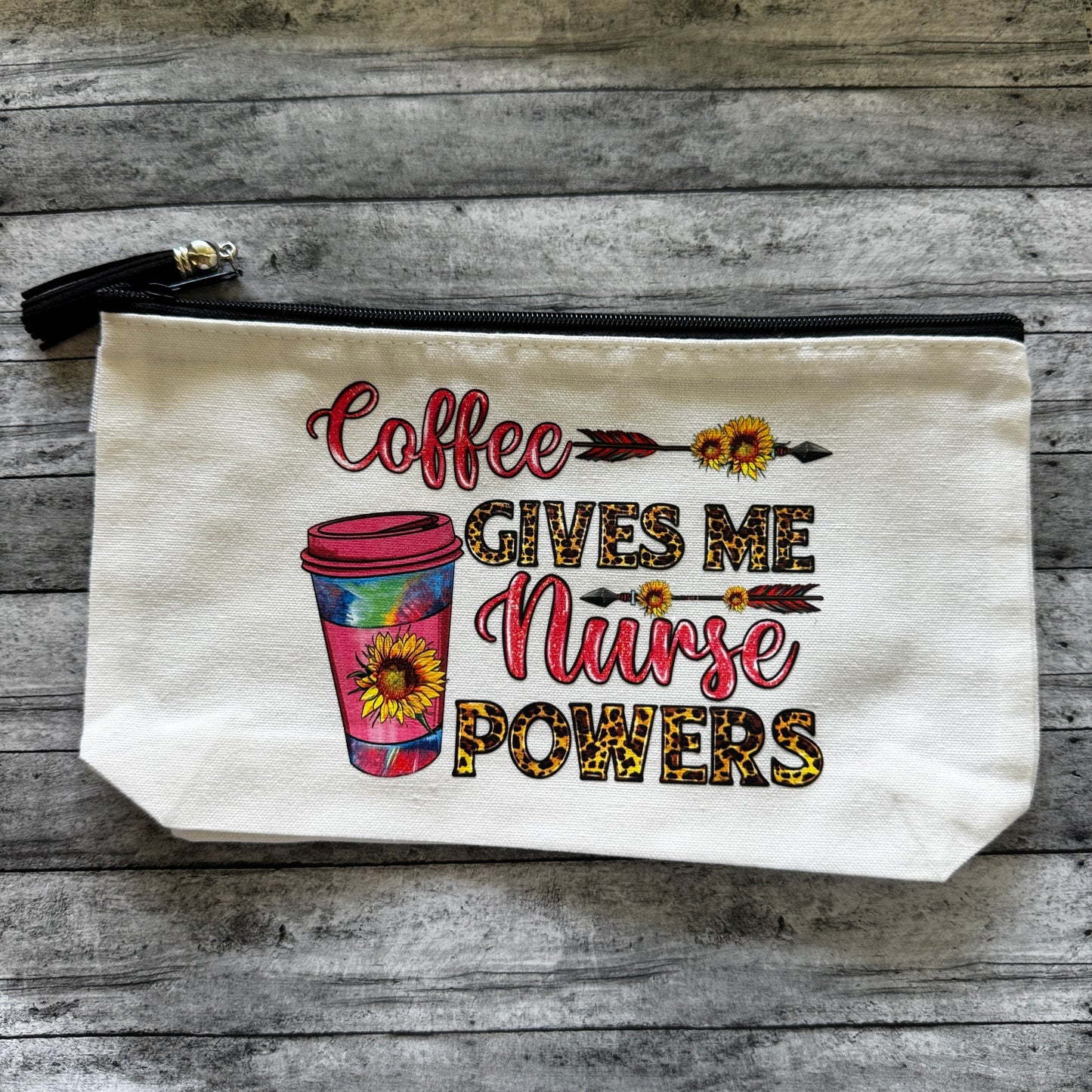Nurse Caffeine Zipper Pouch