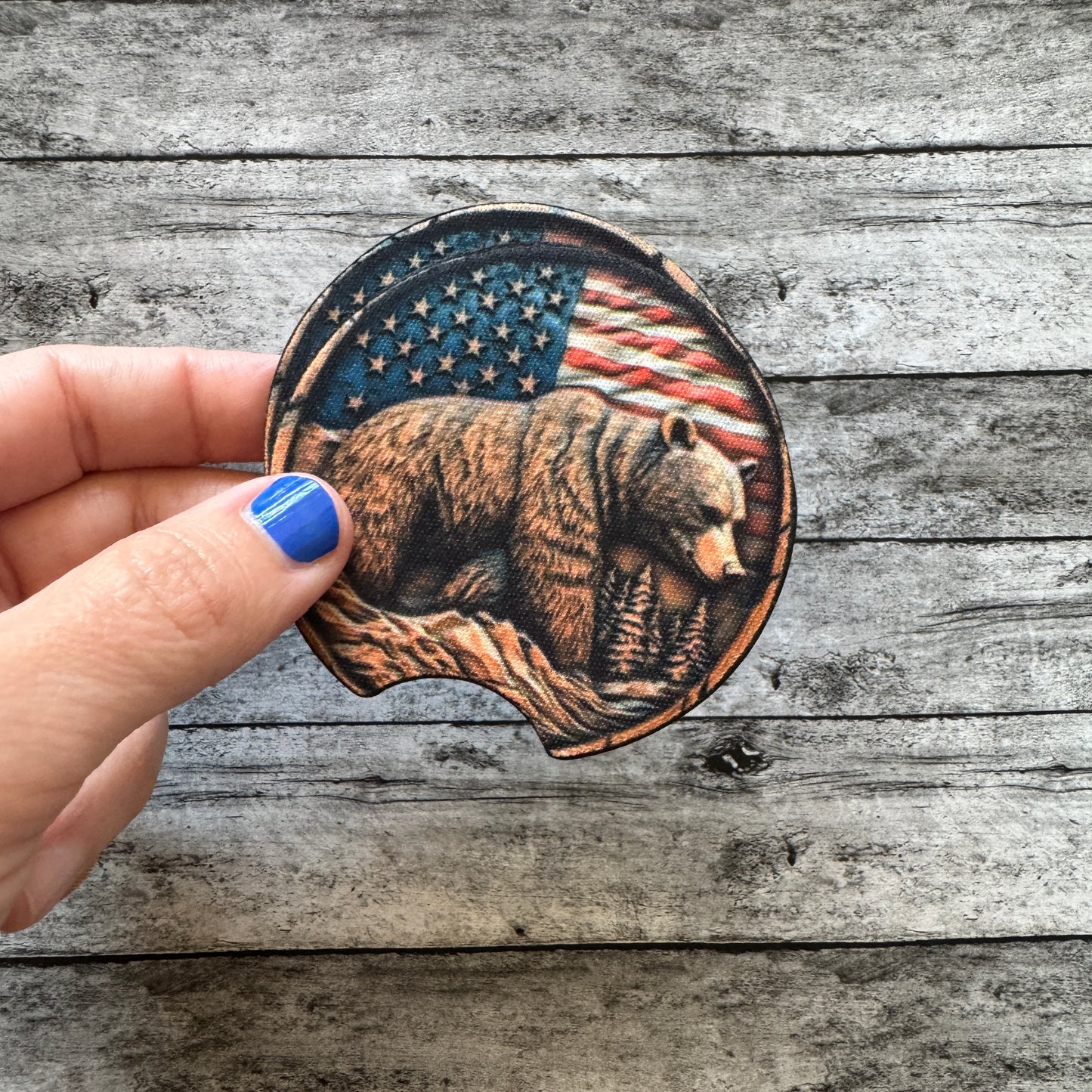 American Bear Neoprene Car Coaster