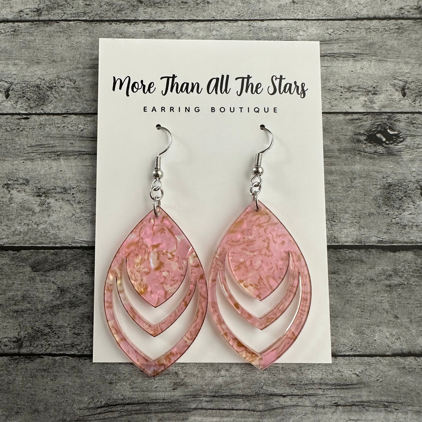 Light Pink Shell Cutout Petal Earrings