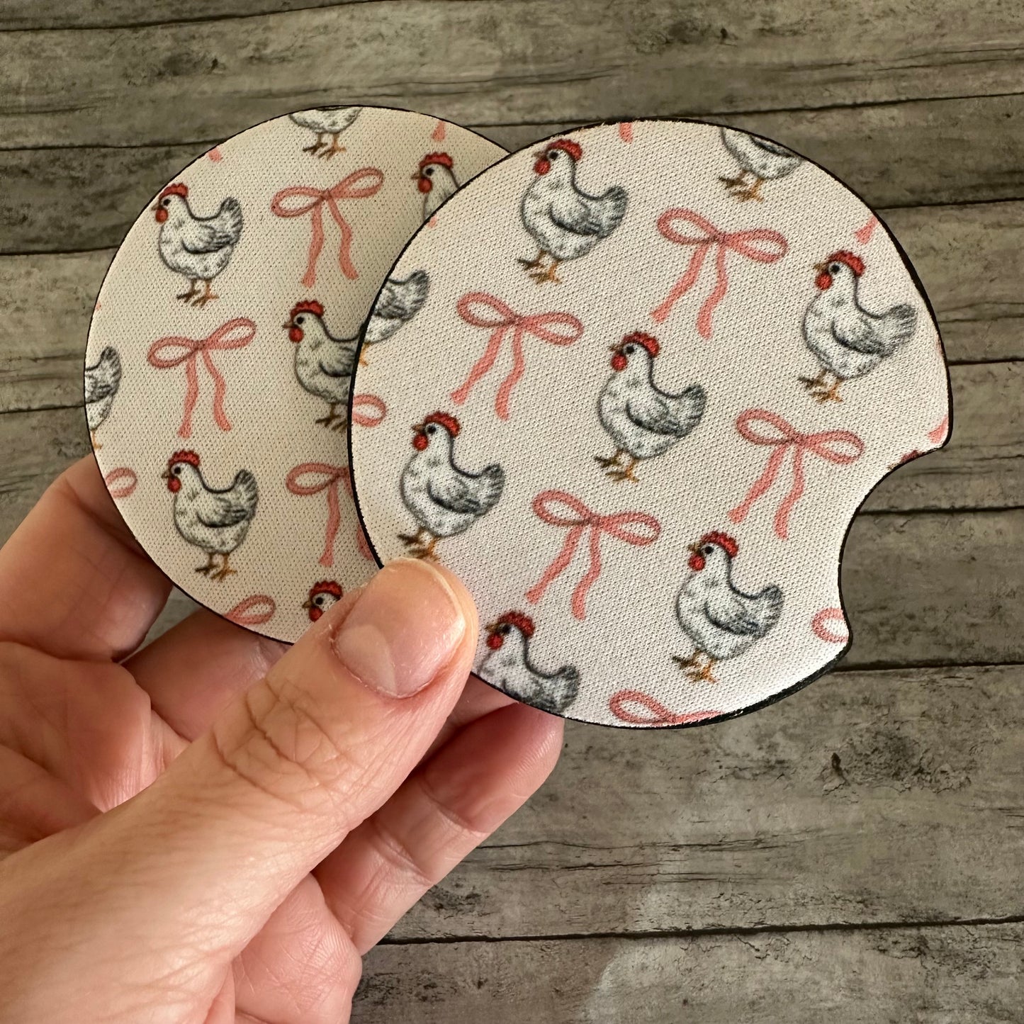 Chicken Neoprene Car Coaster