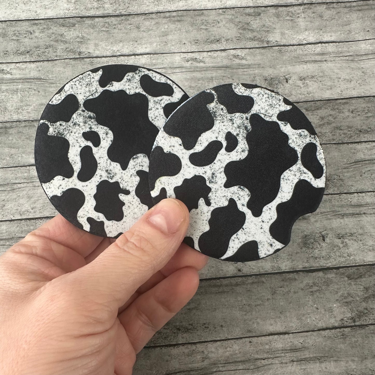Cow Print Neoprene Car Coaster