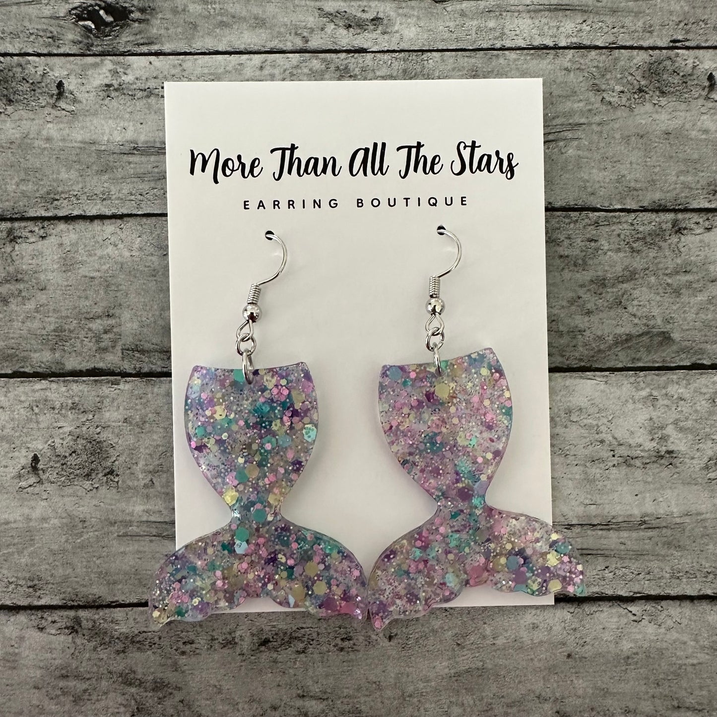 Mermaid Glitter Tail Earrings