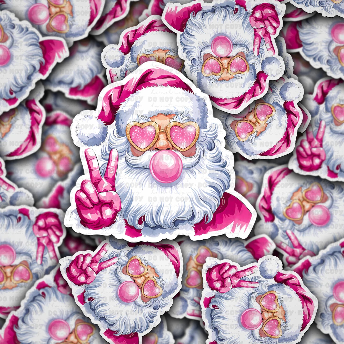 Bubblegum Blowing Santa Sticker