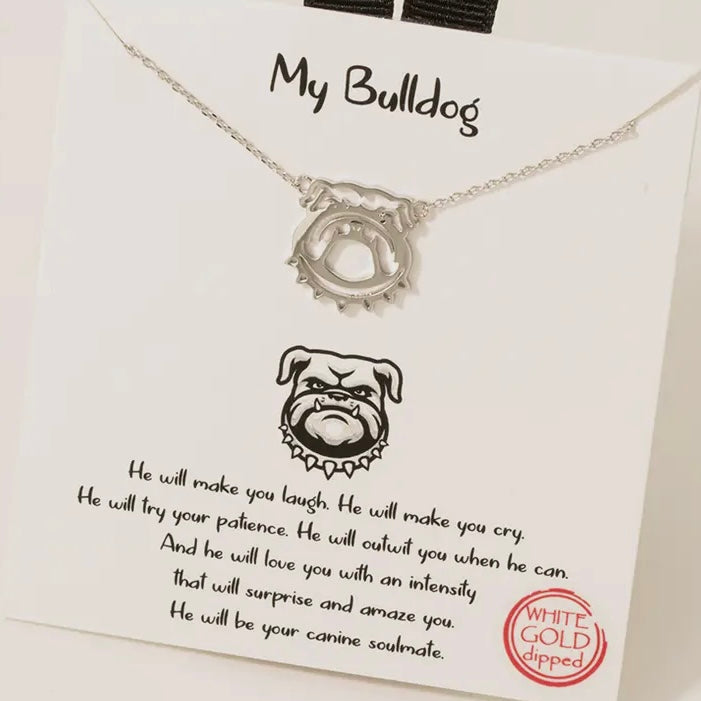 Gold Dipped Bulldog Pendant Necklace