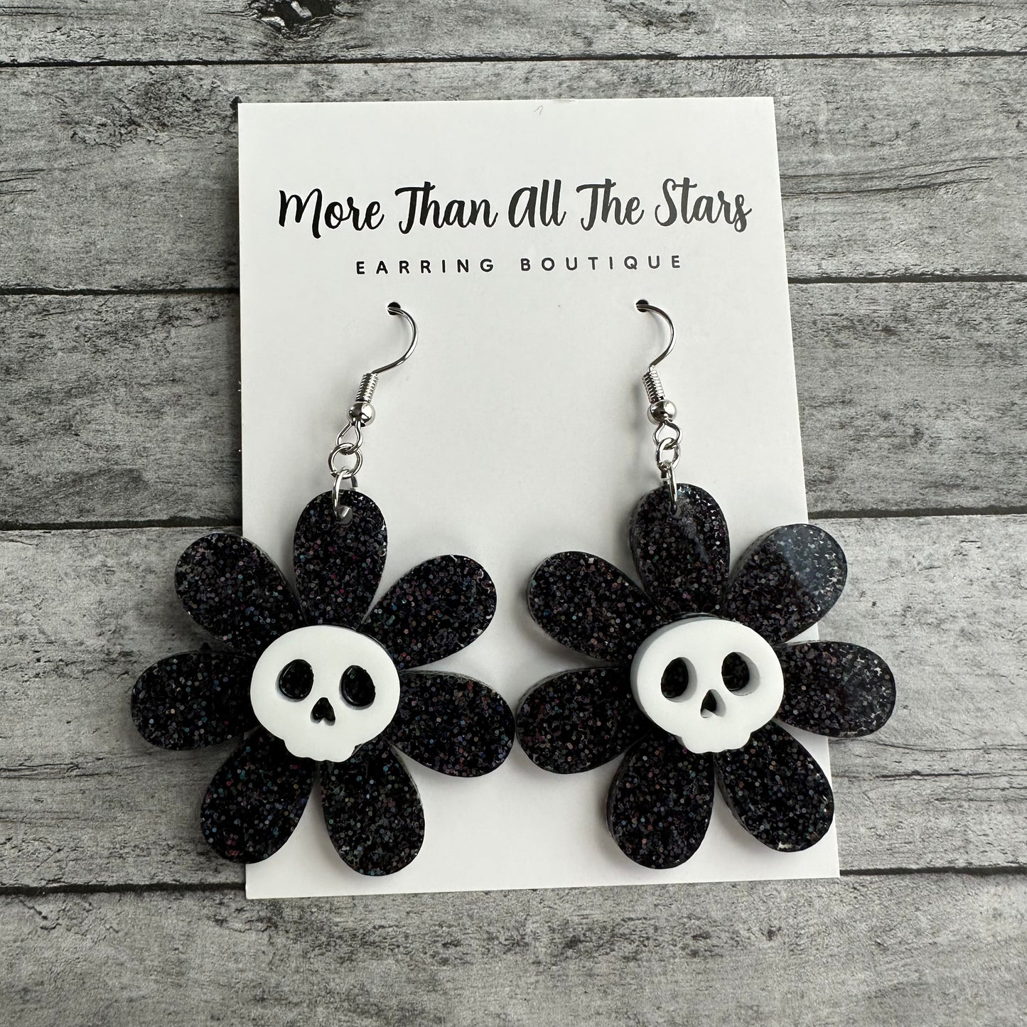Flower Skull Earrings