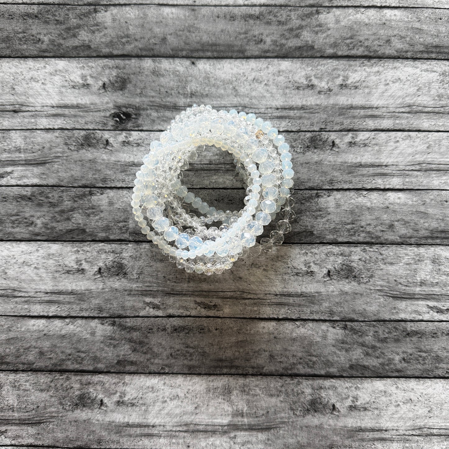 White and Clear 9 Bracelet Set
