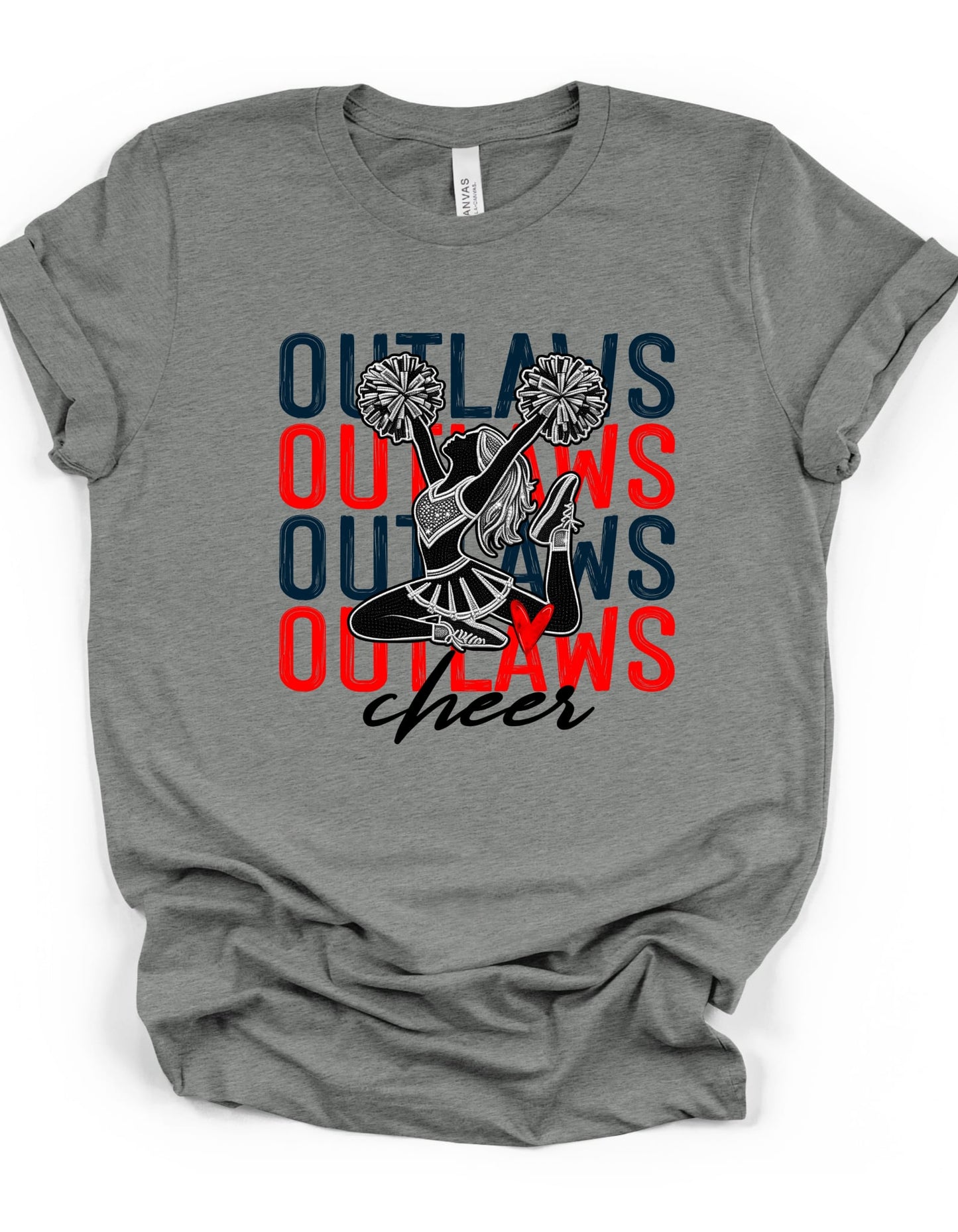 Rhinestone Outlaw Cheer T-Shirt