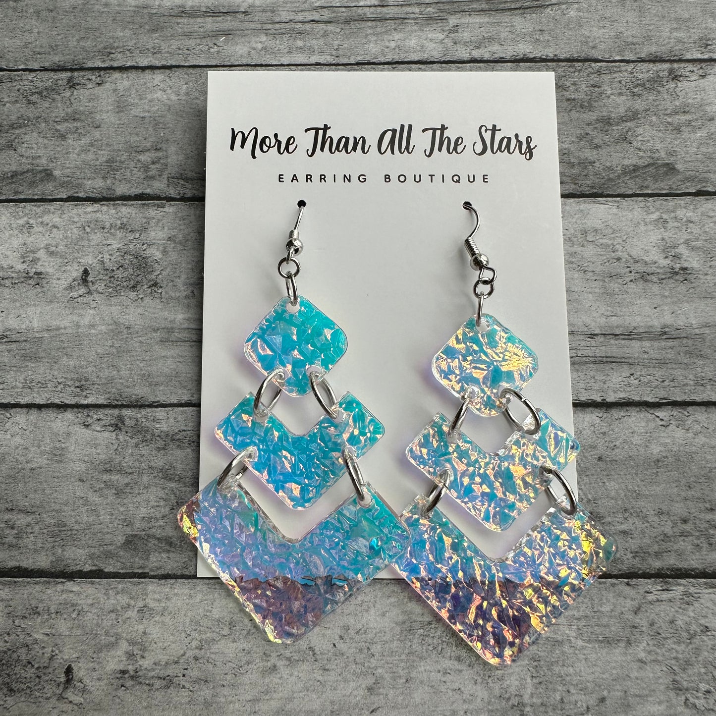 Crushed Glass Layered Earrings