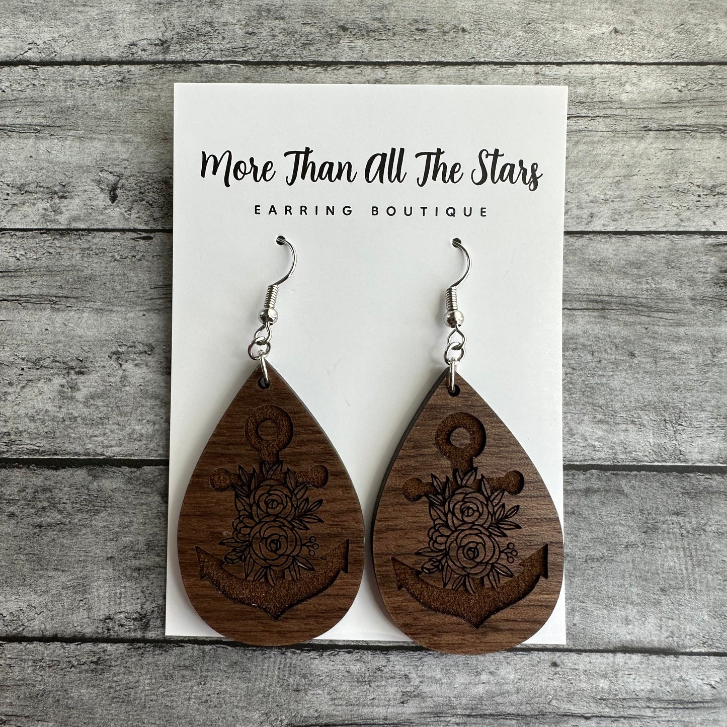 Floral Anchor Earrings