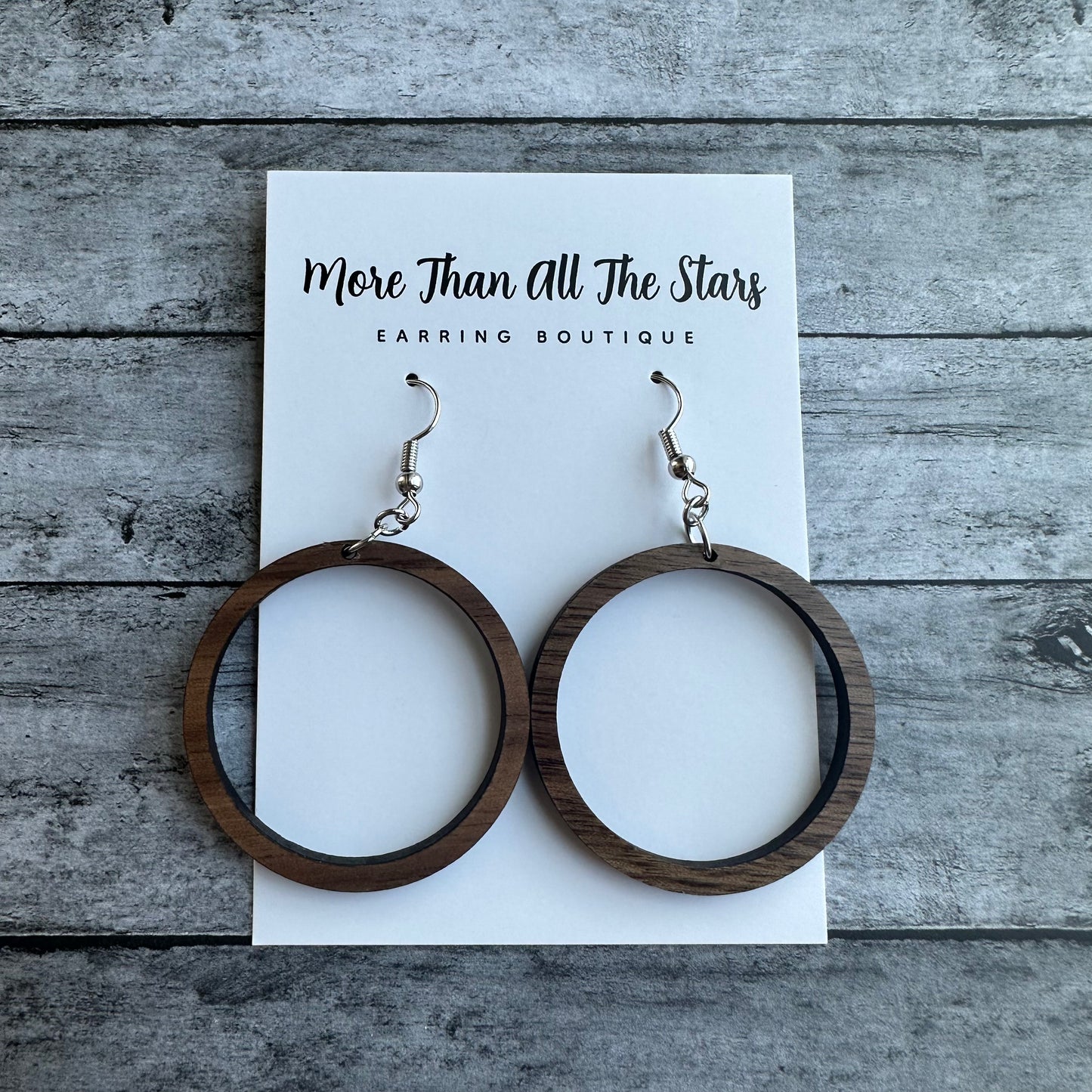 Simple Wood Hoop Earrings