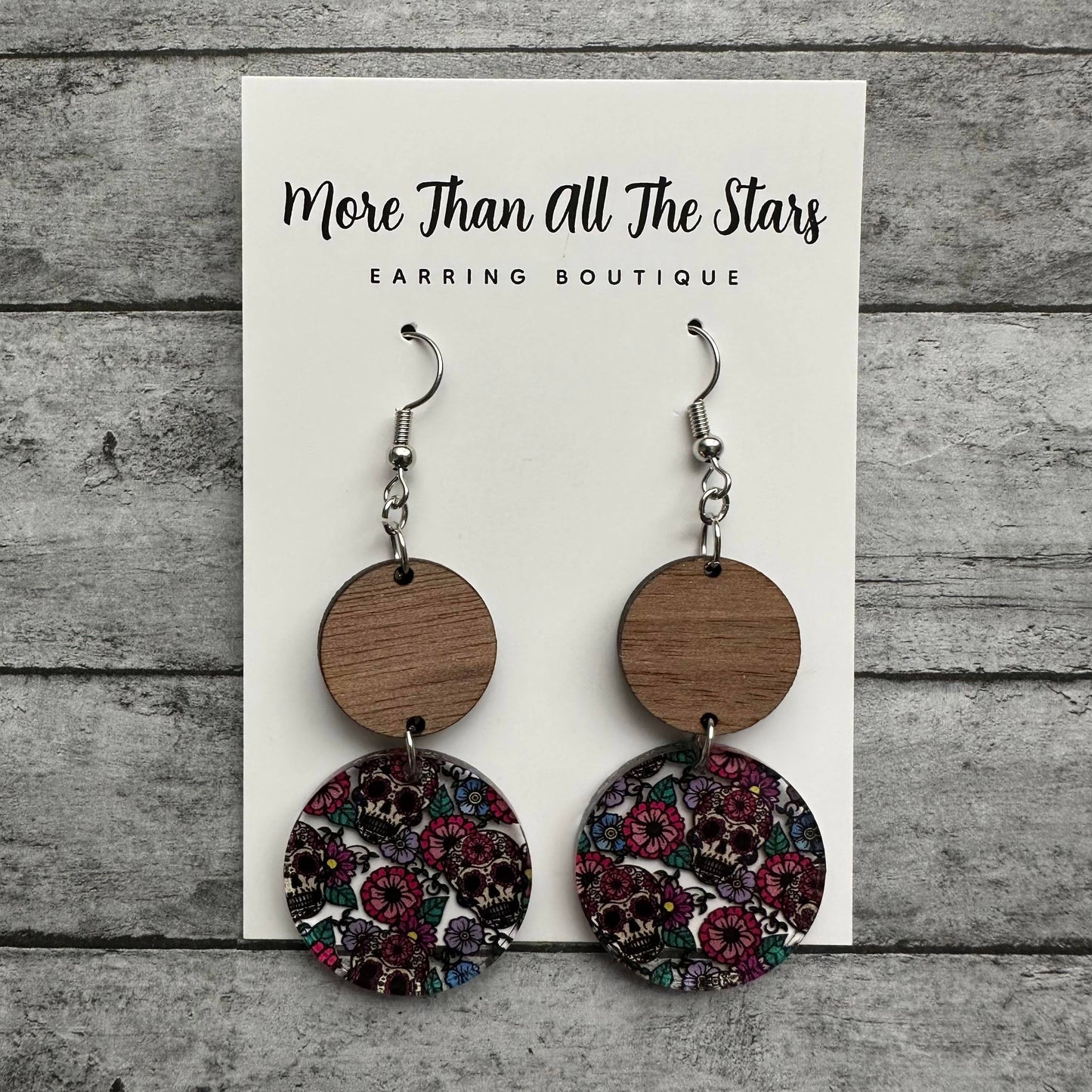 Sugar Skull Circle Earrings