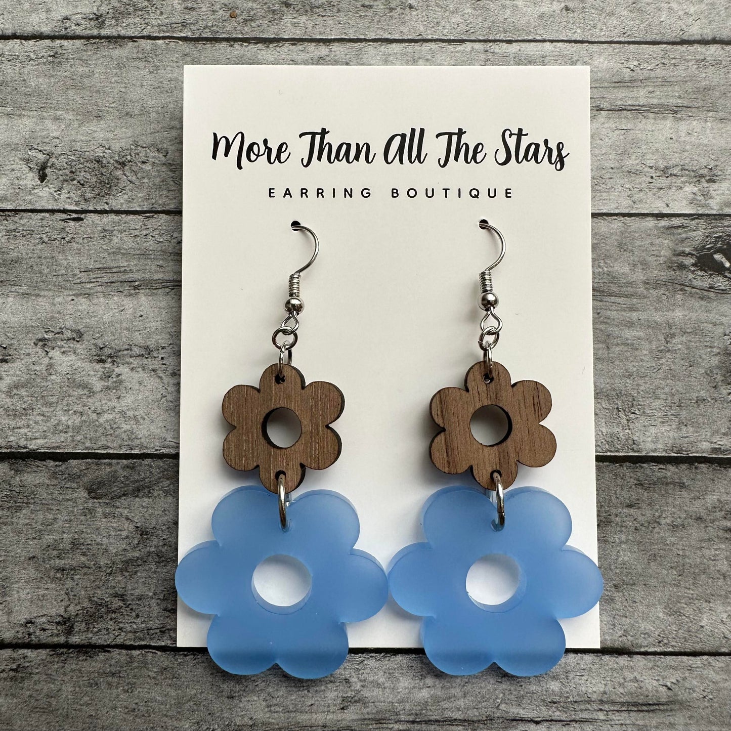 Blue Flower Earrings