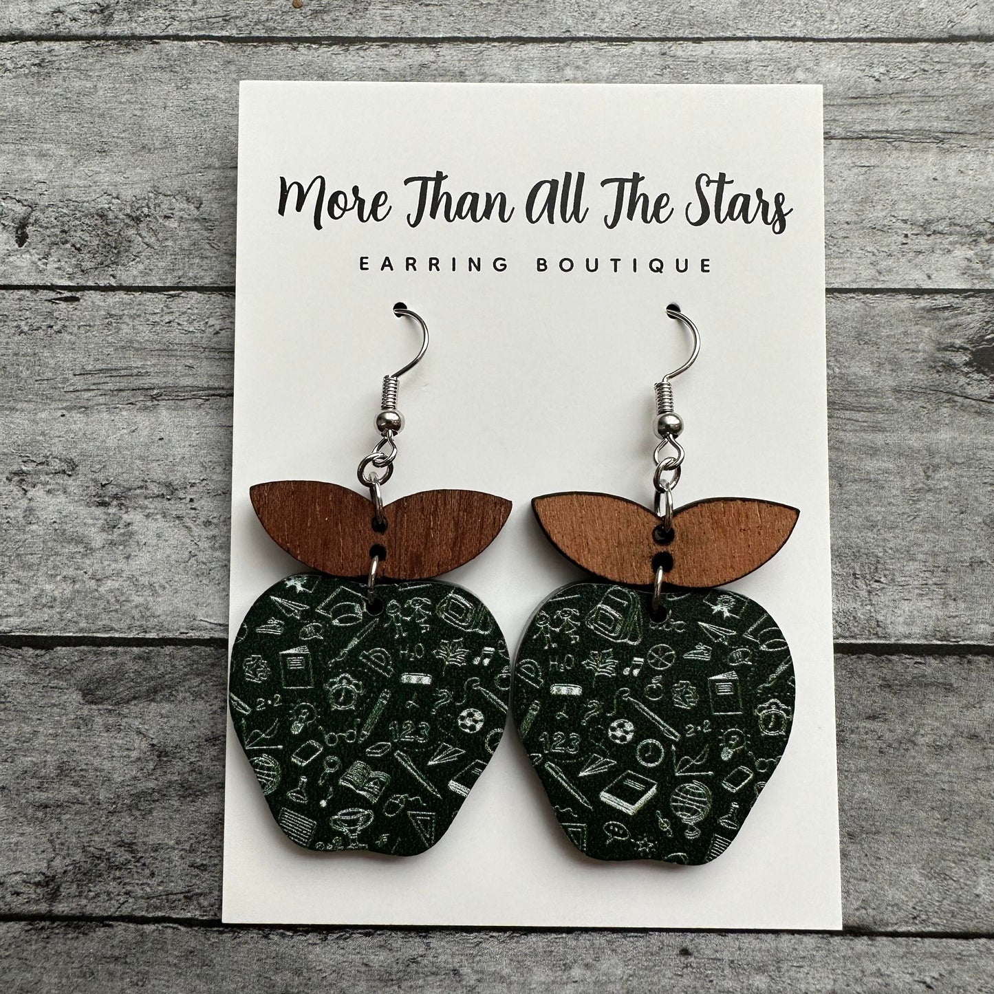 School Apple Earrings