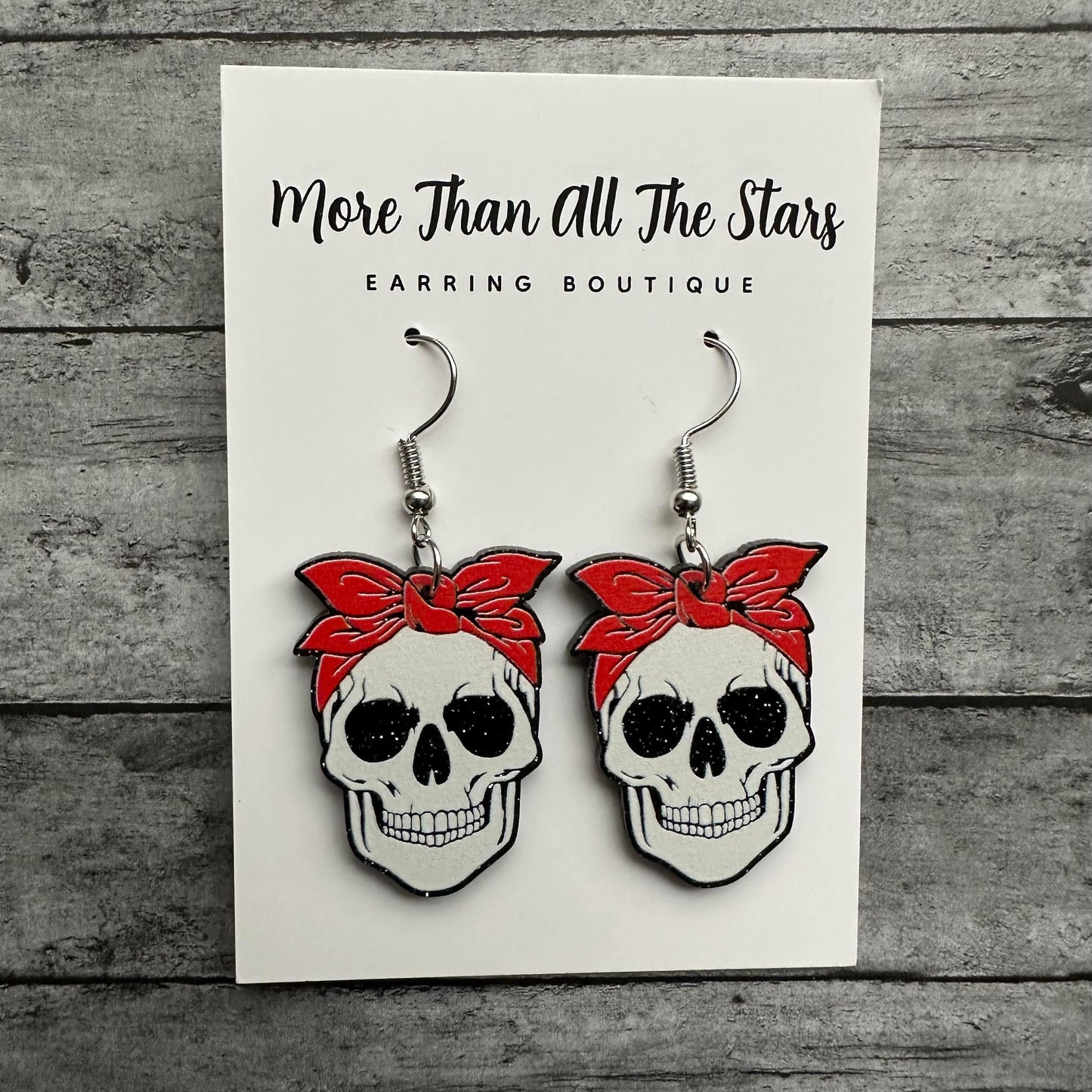 Bandana Skull Earrings