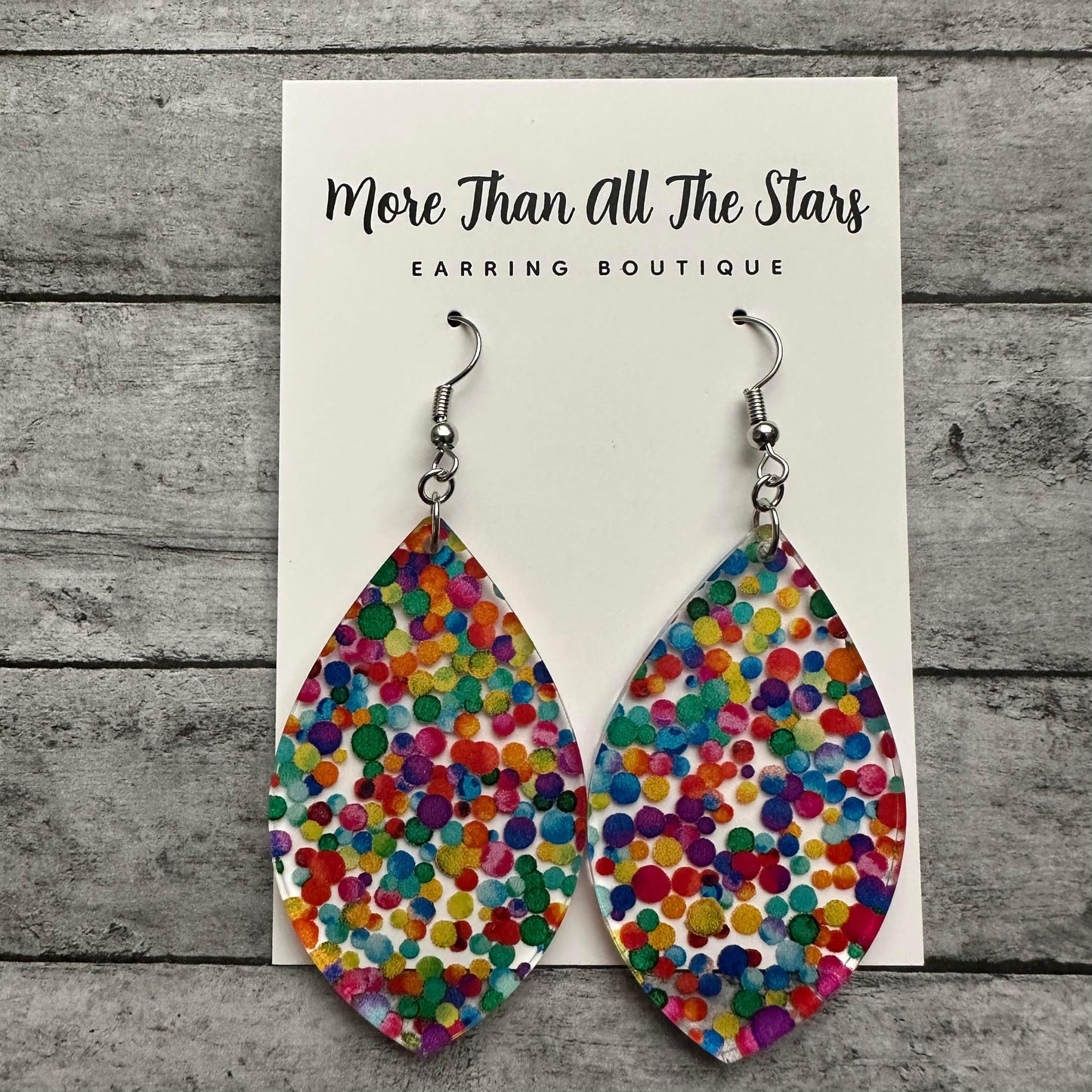 Colorful Dot Petal Earrings