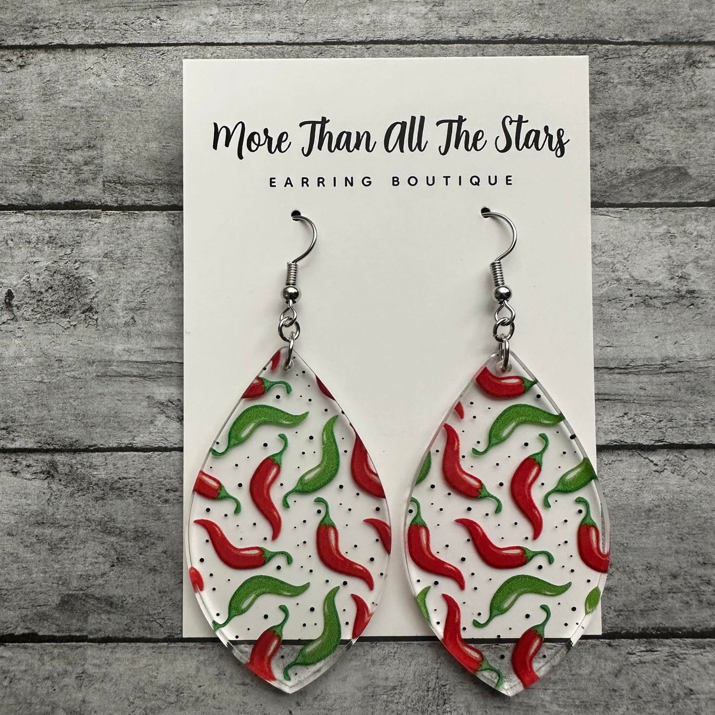 Chili Pepper Petal Earrings