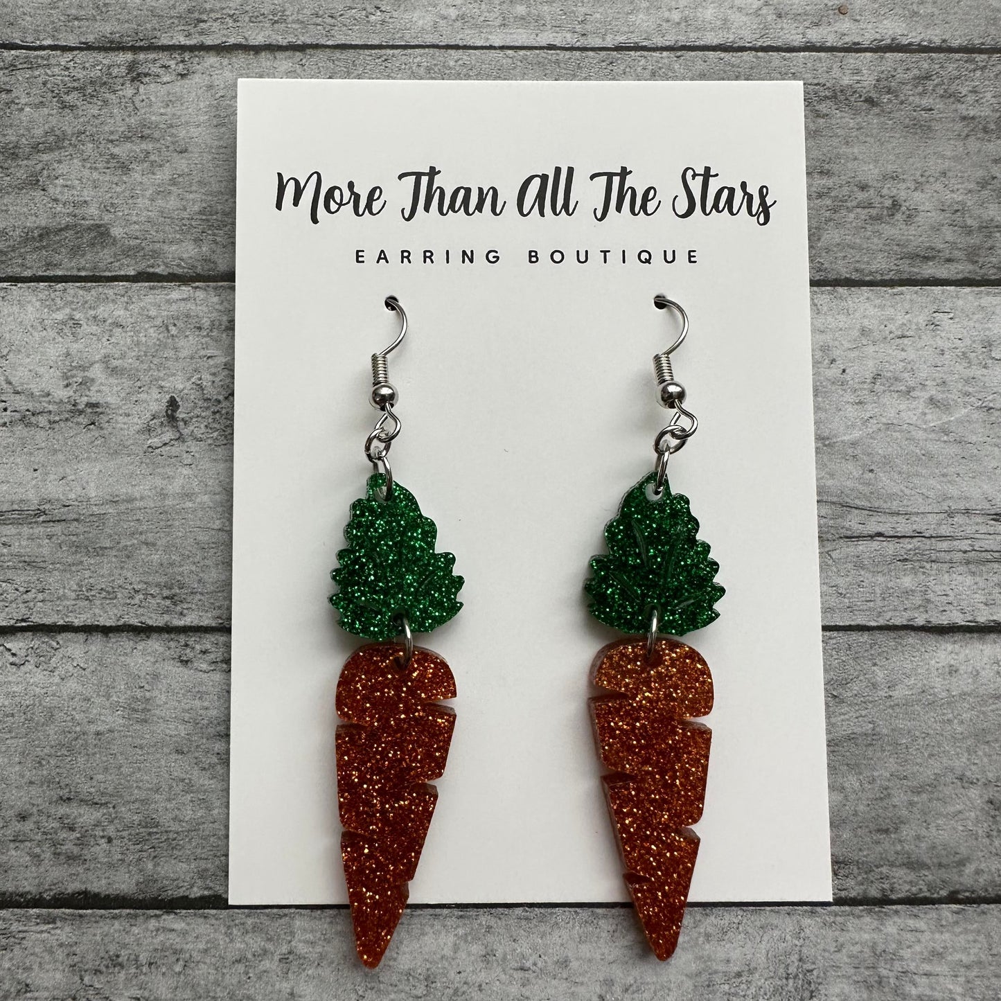Easter Glitter Carrot Earrings