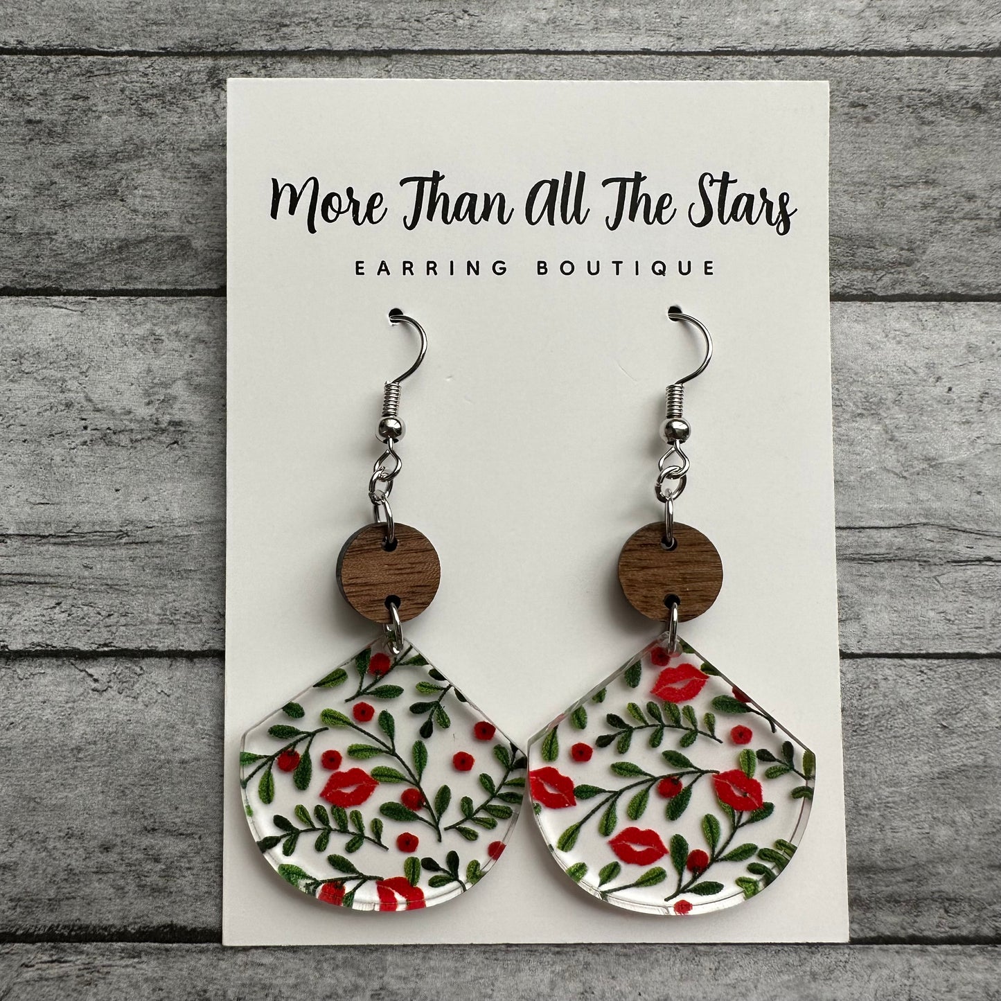 Valentine's Day Vine and Lips Earrings